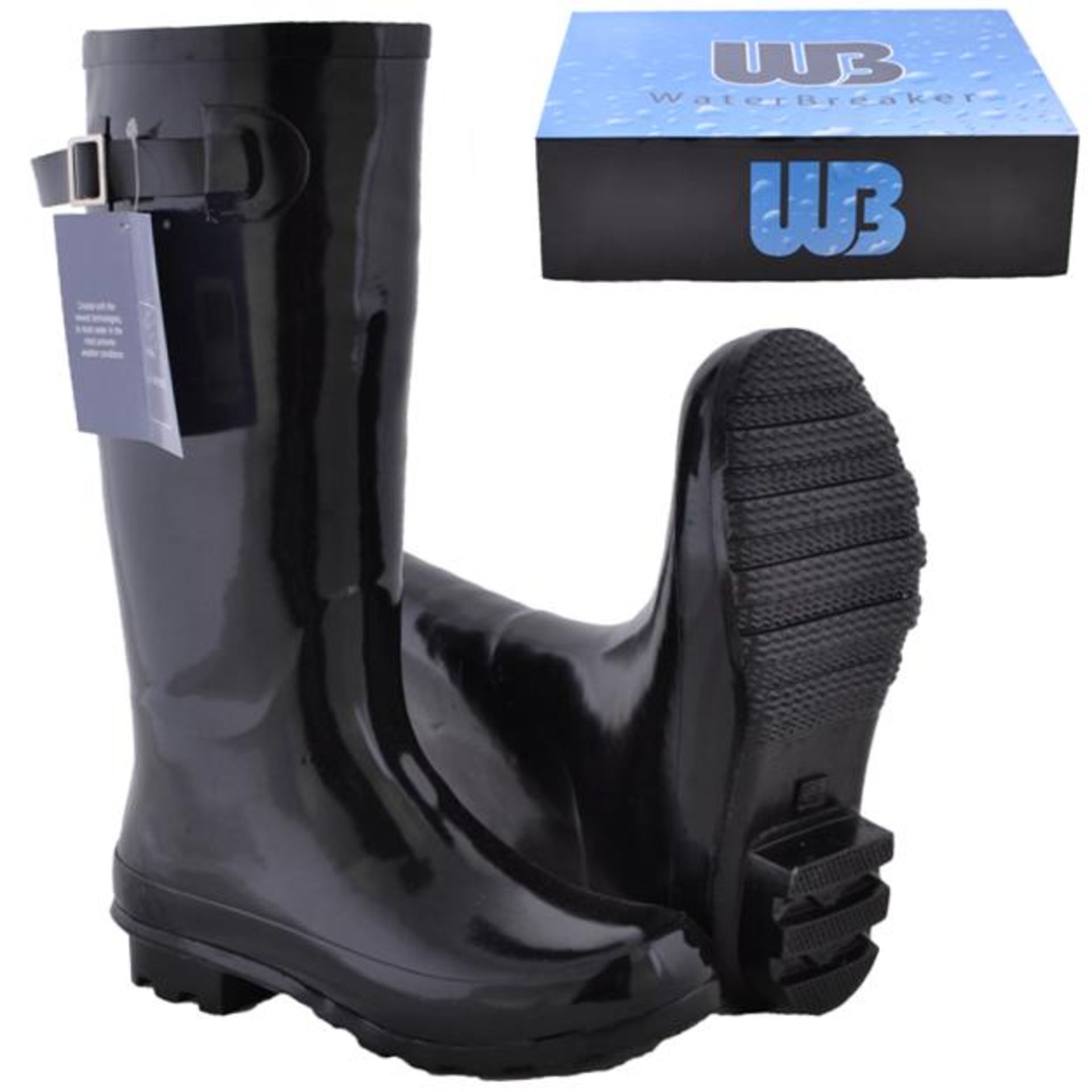 Ladies flock /fur lined wellies in classic black 100% waterproof new in box Size 38 EU / UK 5