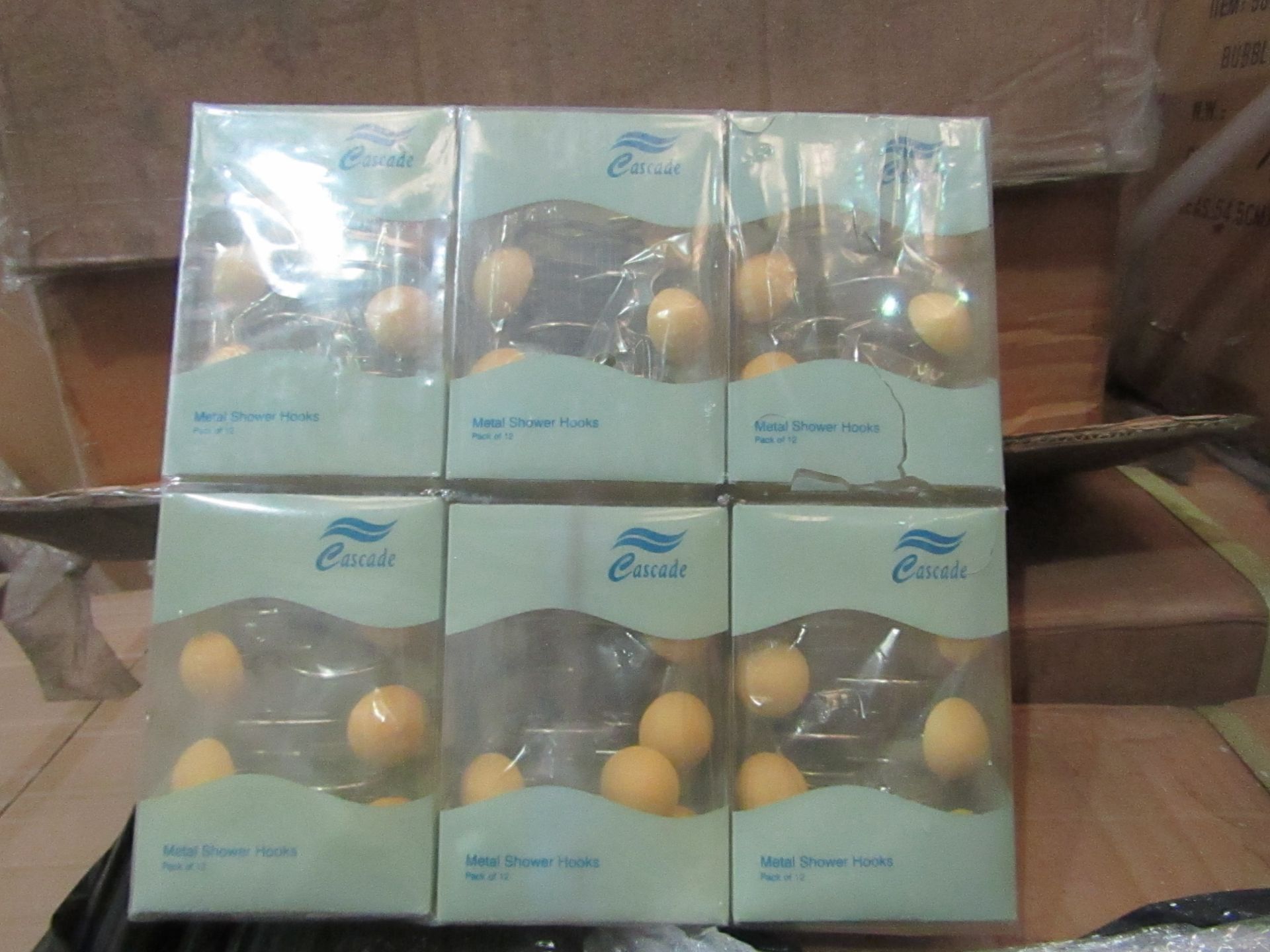 box of 72x 12 shower curtain hooks,