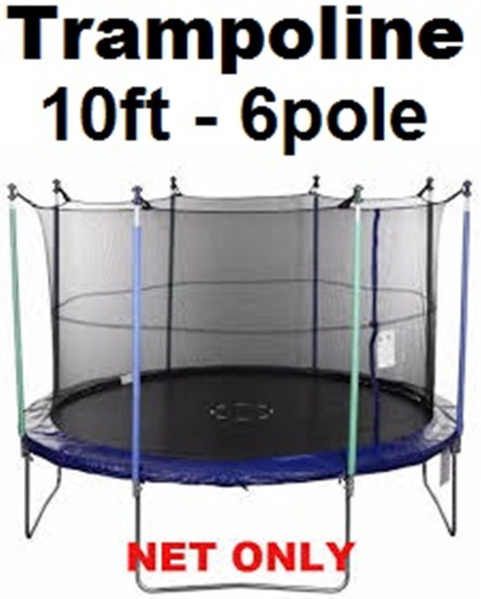 trampoline replacement net for 10 feet 6 poles in Black colour