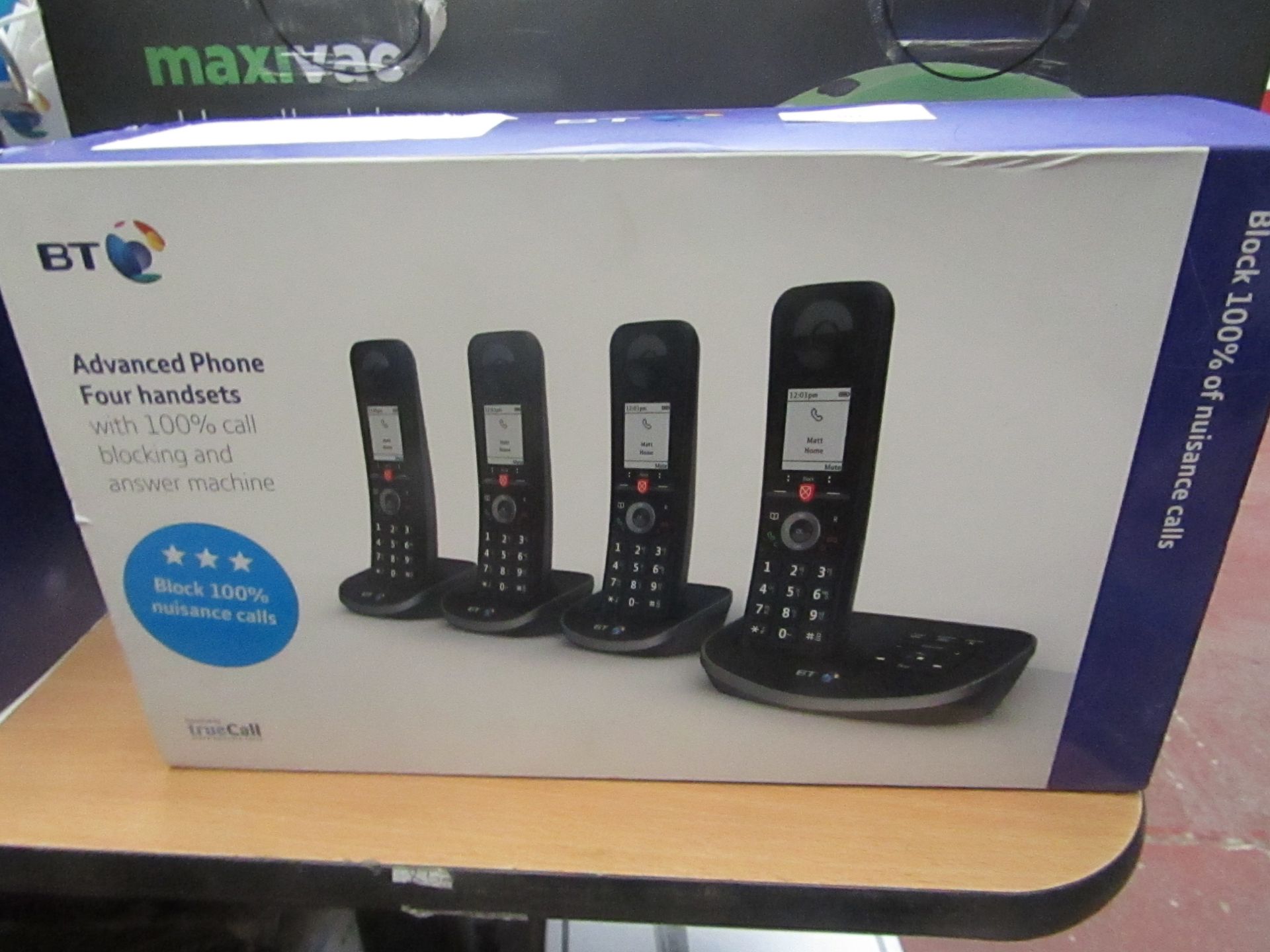 BT Advanced phone set quad with 100% call blocking and answering machine, complete but untested
