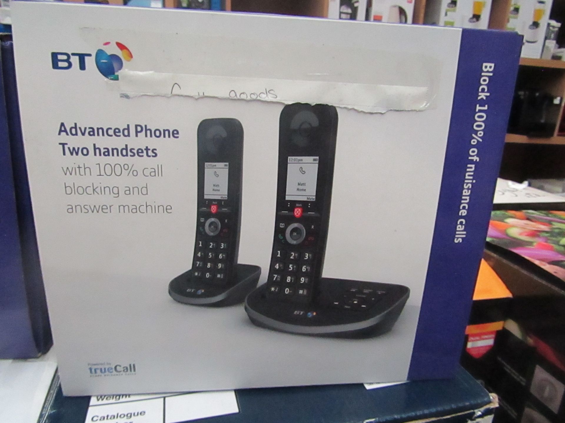 BT Advanced phone set twin with 100% call blocking and answering machine, complete but untested