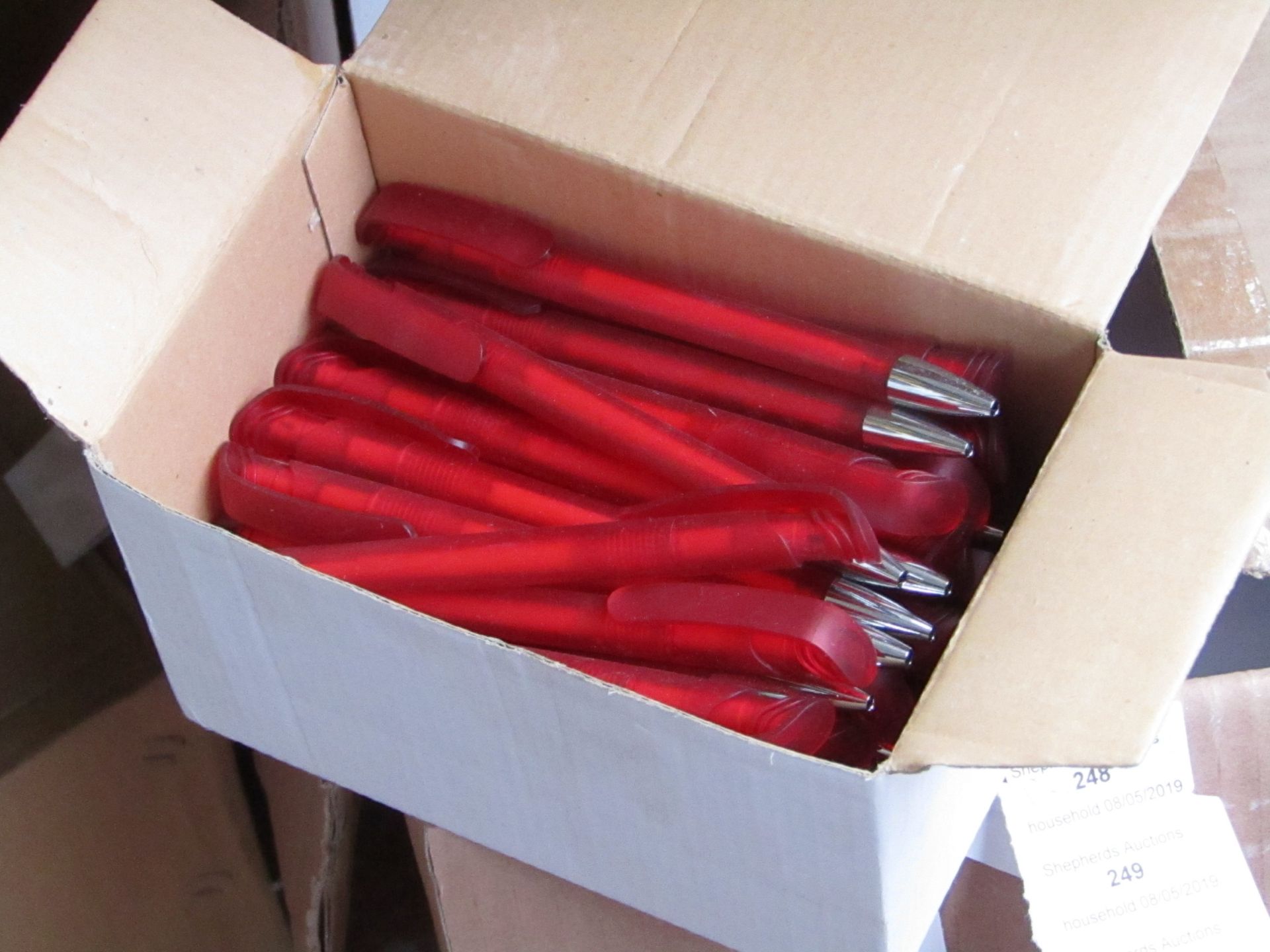 1 x box of 50 red, Black ink pens new in box