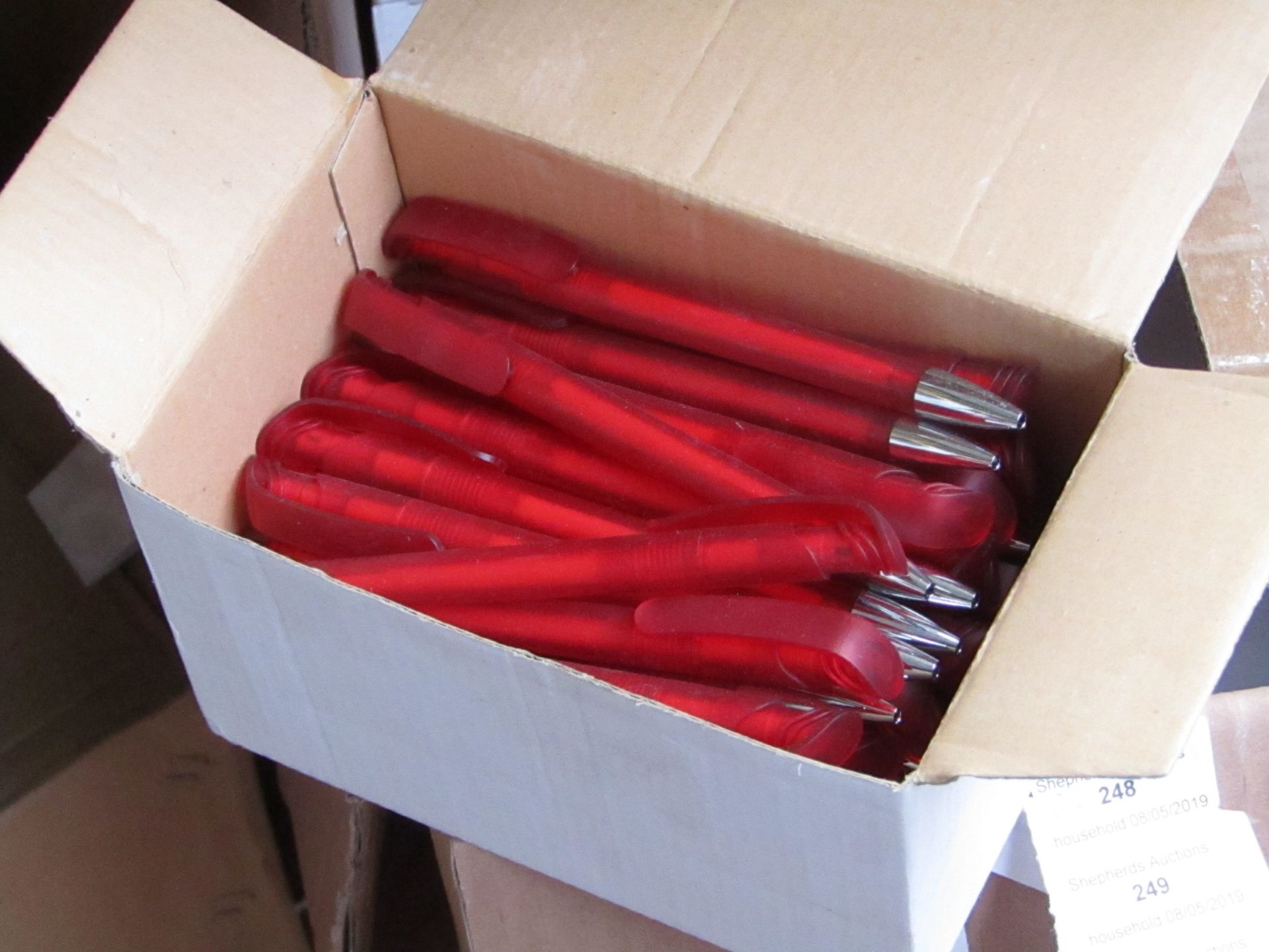 1 x box of 50 red, Black ink pens new in box