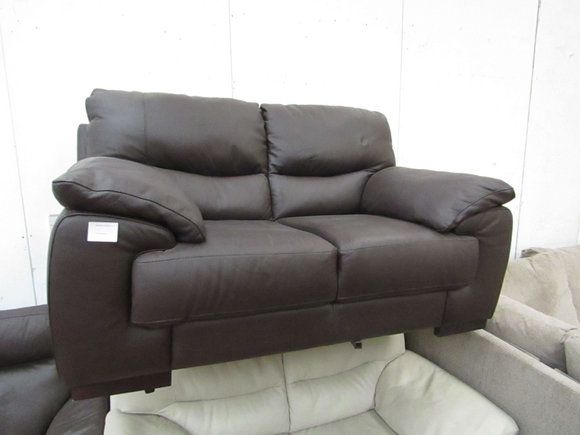 2 seater Brown Leather sofa.