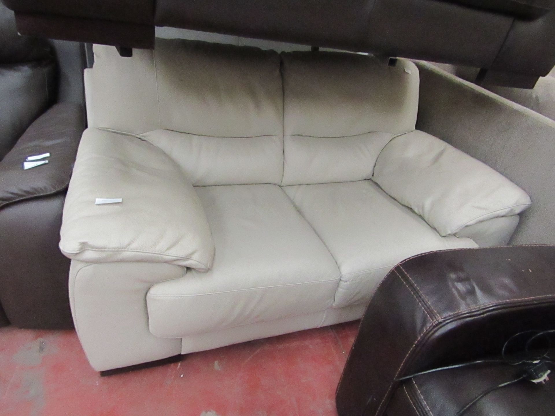 Costco Italian Leather 2 seater cream sofa