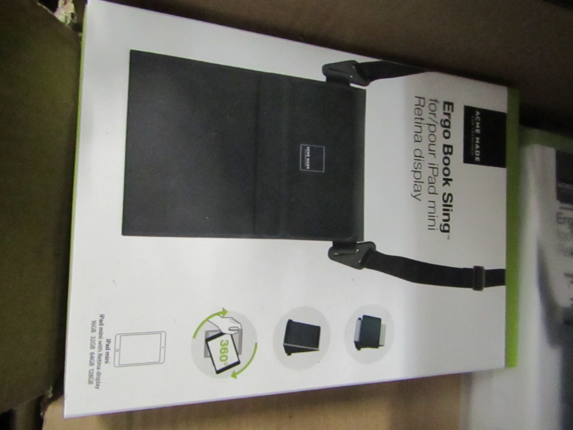 Acme Made The Ergo Book Sling for ipad mini Retina display 360 degree rotation new & packaged