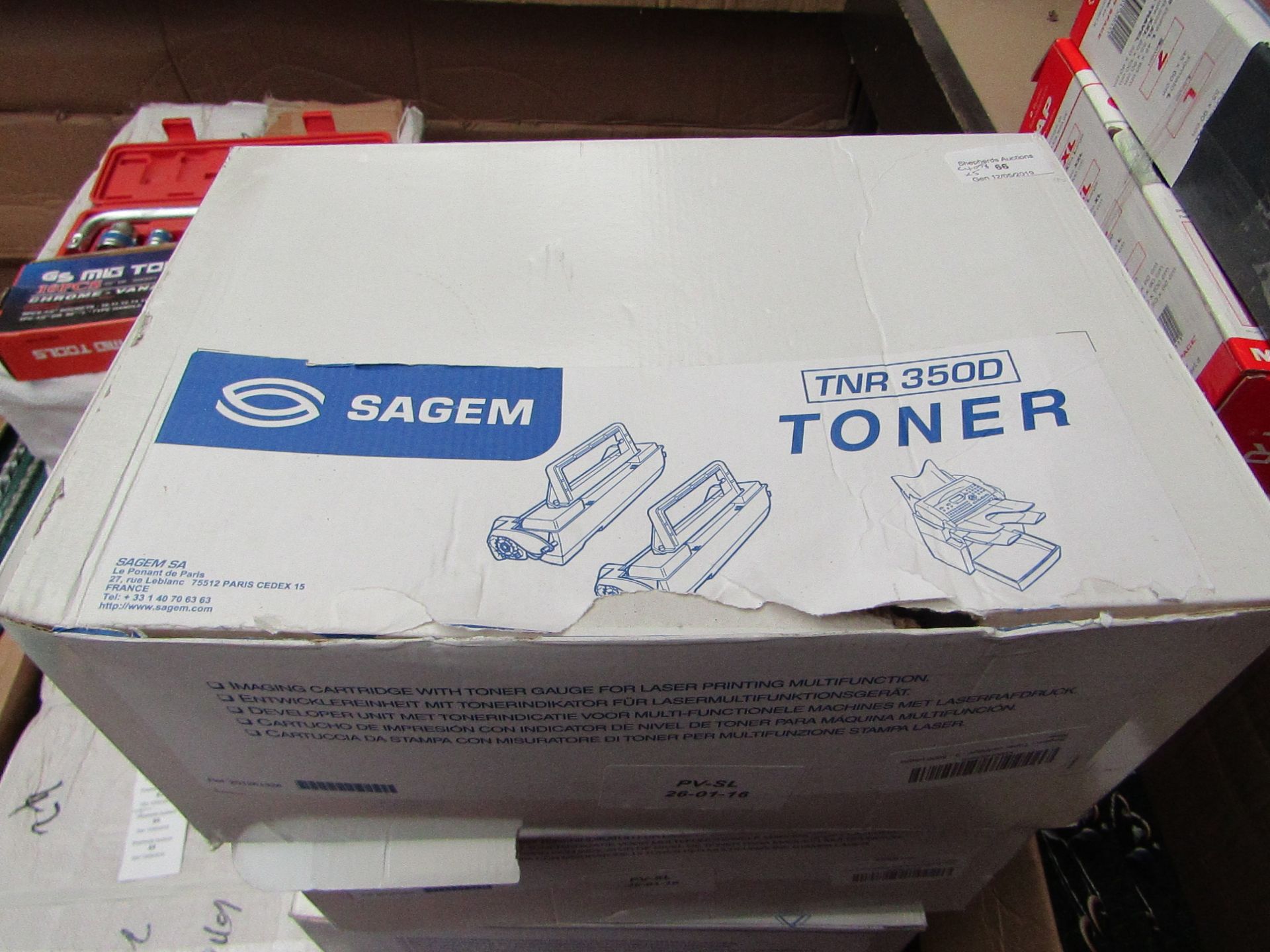 5 x Boxes of Sagem TNR 350D Toners pv-sl 26-01-16, new in box