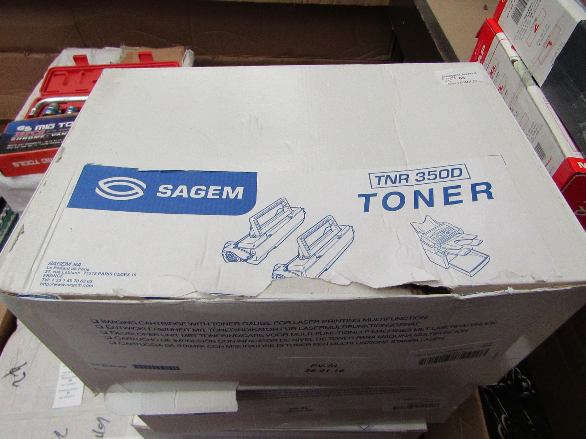 4 x Boxes of Sagem TNR 350D Toners pv-sl 26-01-16, new in box