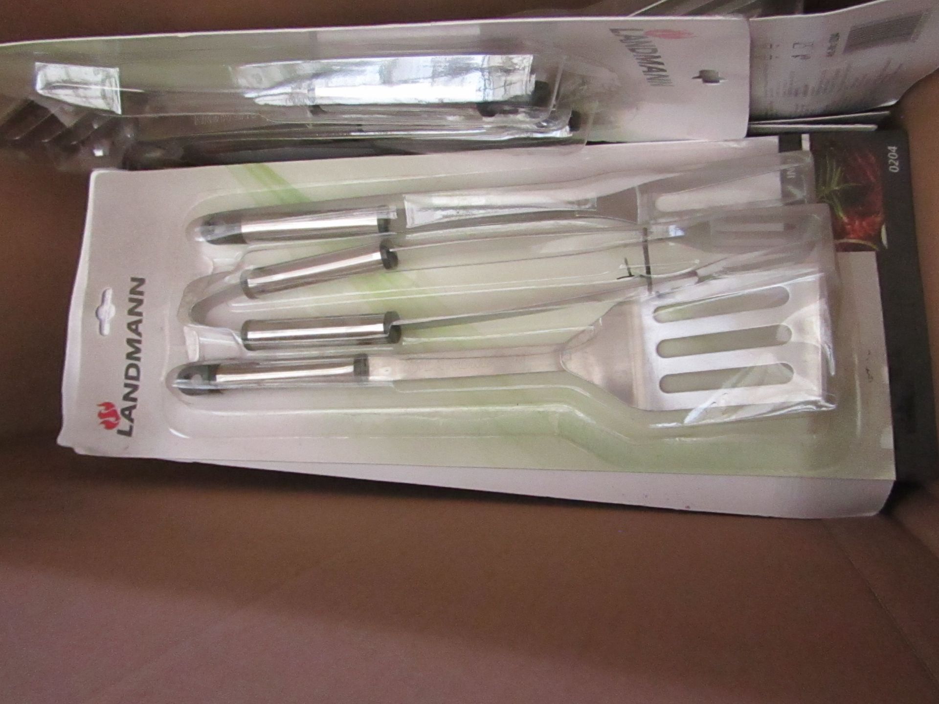 5x Landmann 3 piece BBQ tool set, all new and packaged.