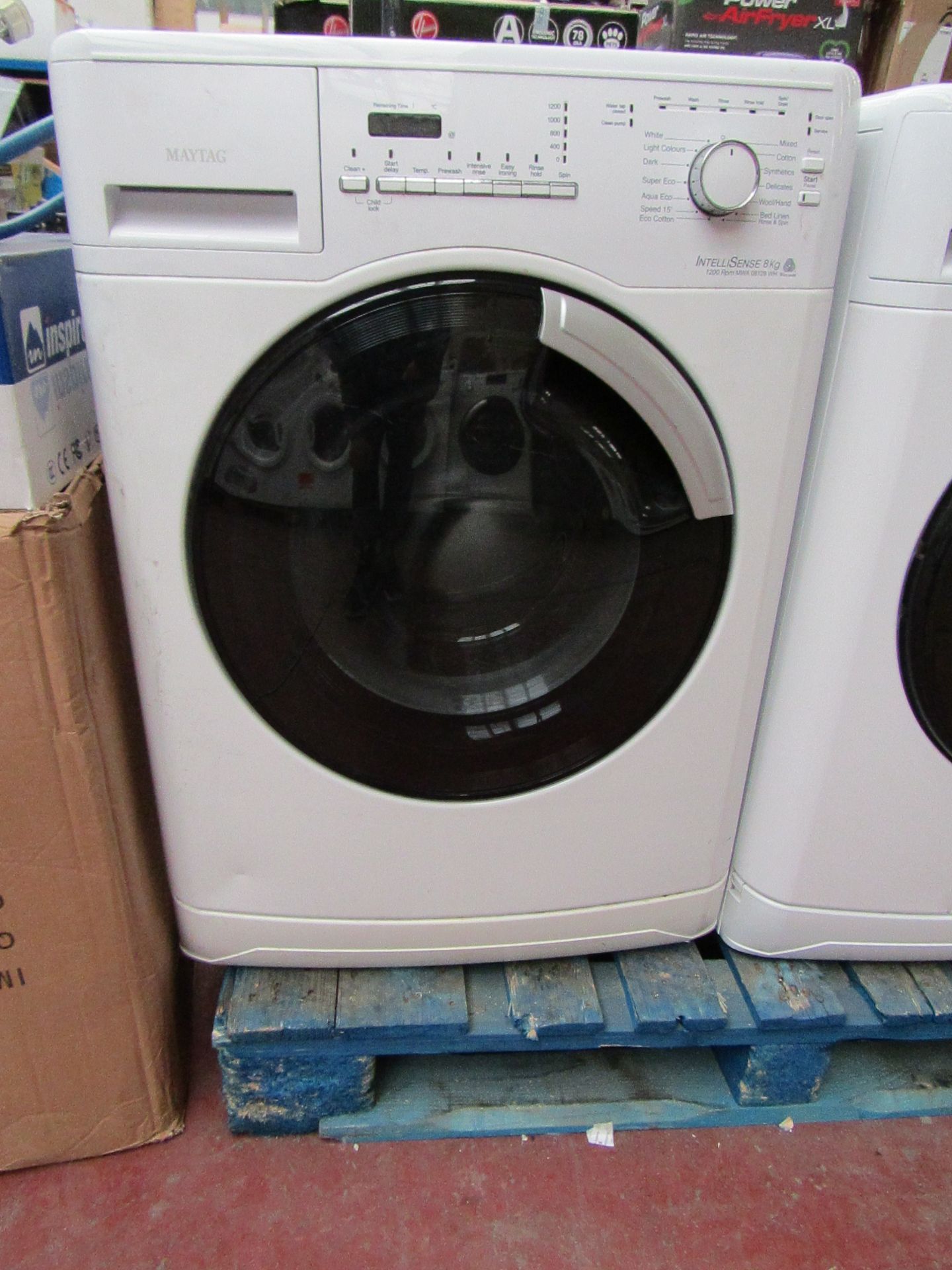 Maytag intelli sense 8kg 1200rp mwa 08128 wh. Powers on but doesn’t spin