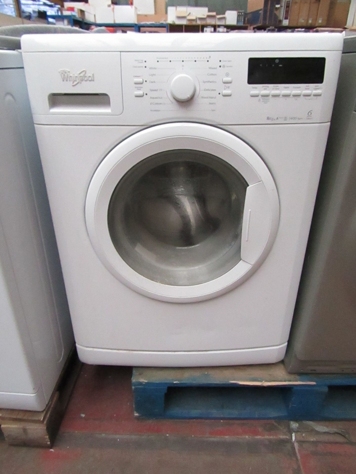 Whirlpool 8kg a+++ 1400 rpm 6th sense colours washing machine, no power