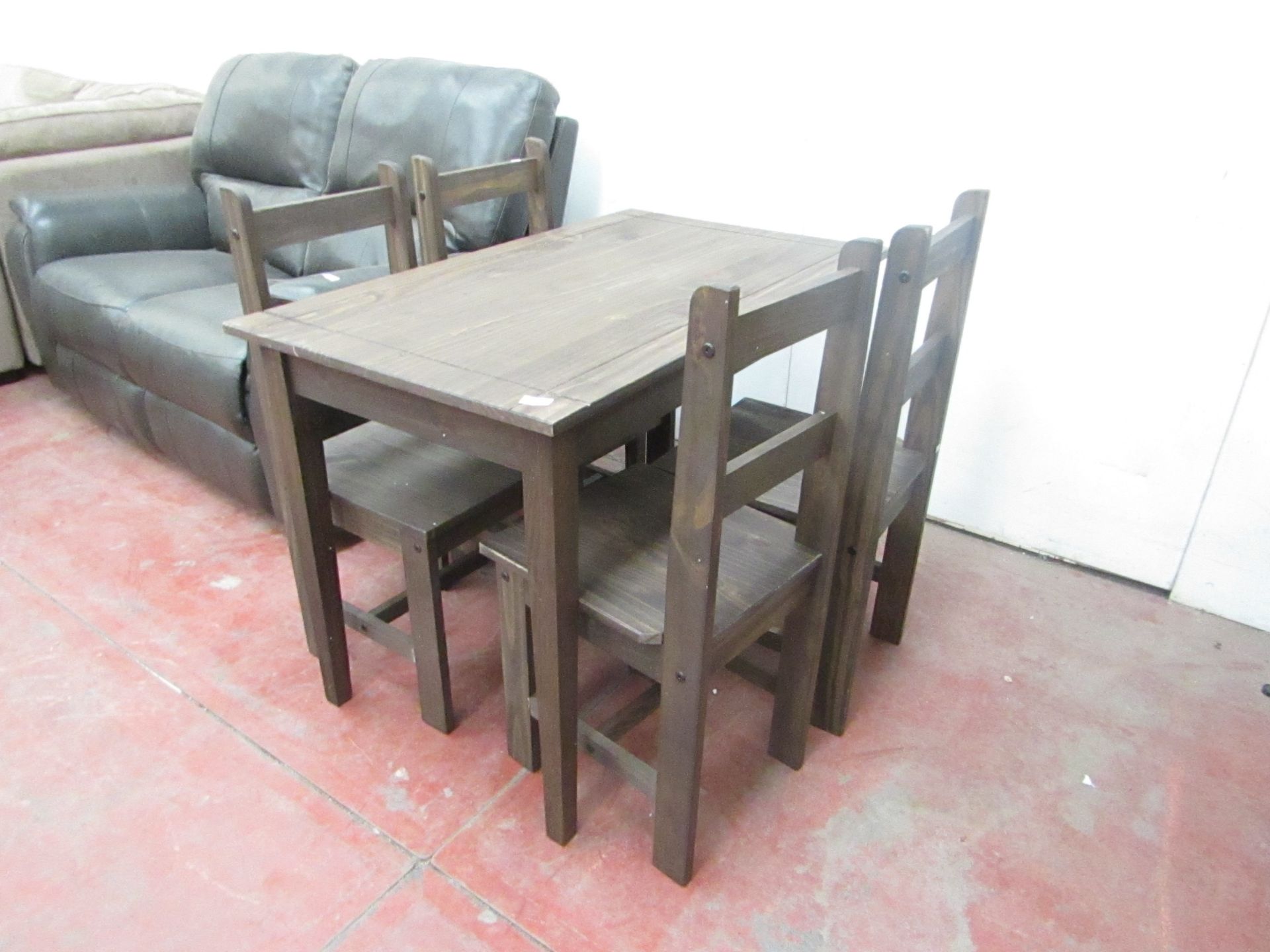 Compact Wooden dining table set with 4 chairs