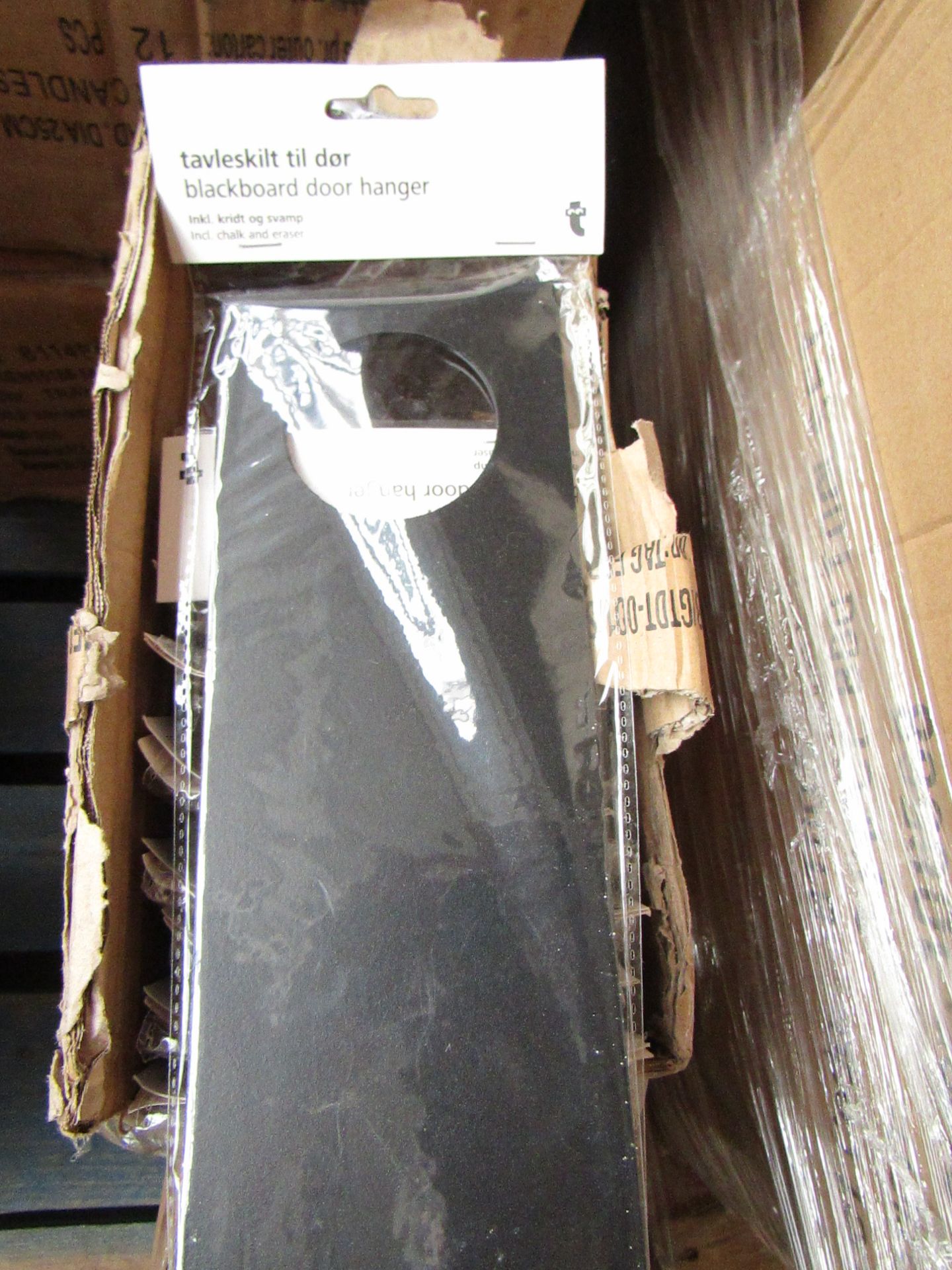 3 X Boxes Of 24 Blackboard Door Hangers, all in packaging