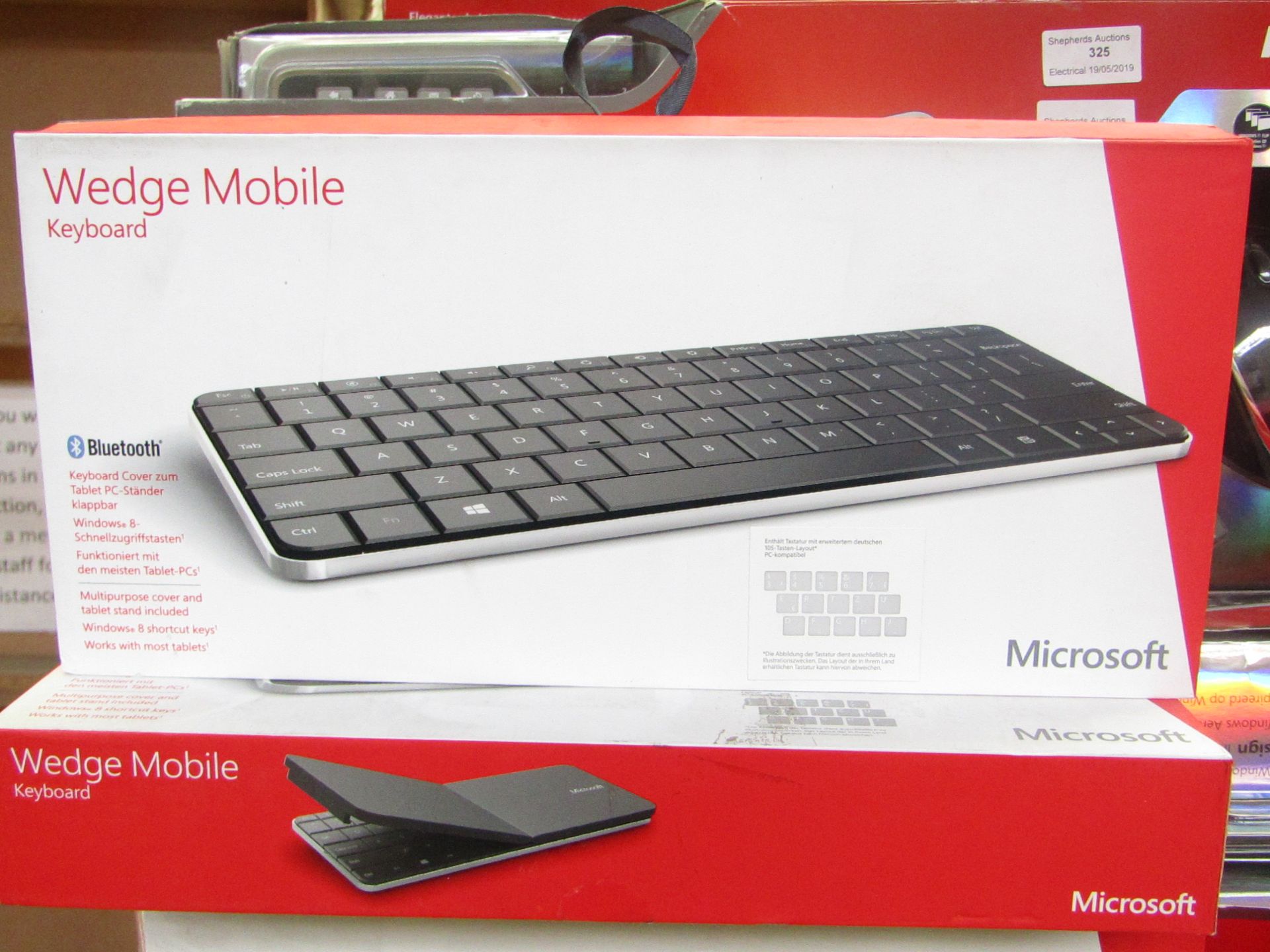 Microsoft wedge mobile keyboard, unused and boxed.