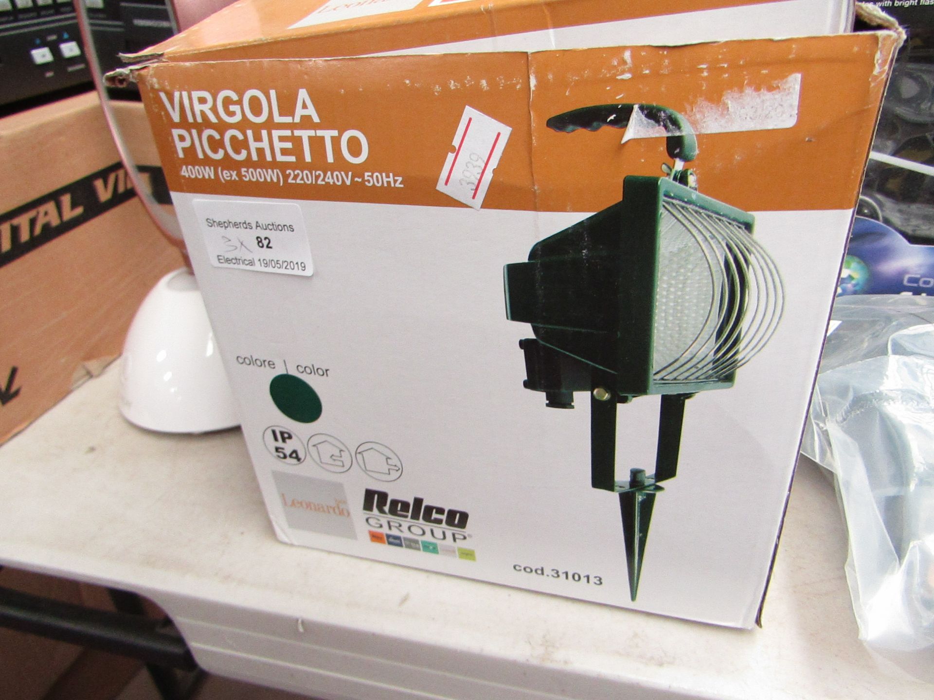 3 x Relco Group Lights, 1 x Virgola Picchetto 400W 220/240V-50Hz and 2 x Virgola Picchetto 120W