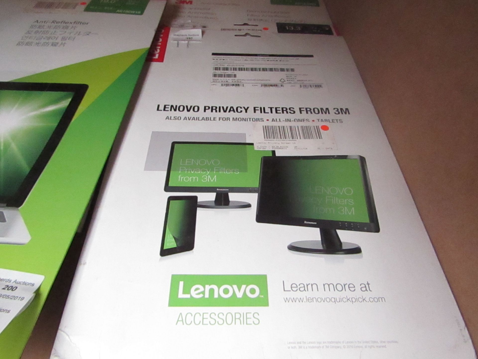 Lenovo Privacy Filter From 3M, Grade B (refer to Lot 0 for condition) and boxed RRP £30.00