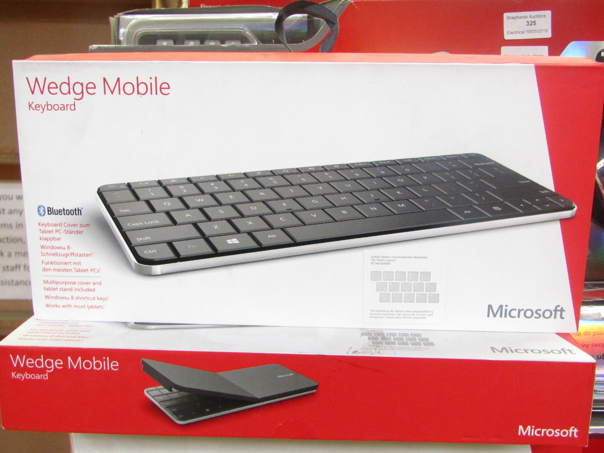 Microsoft wedge mobile keyboard, unused and boxed.