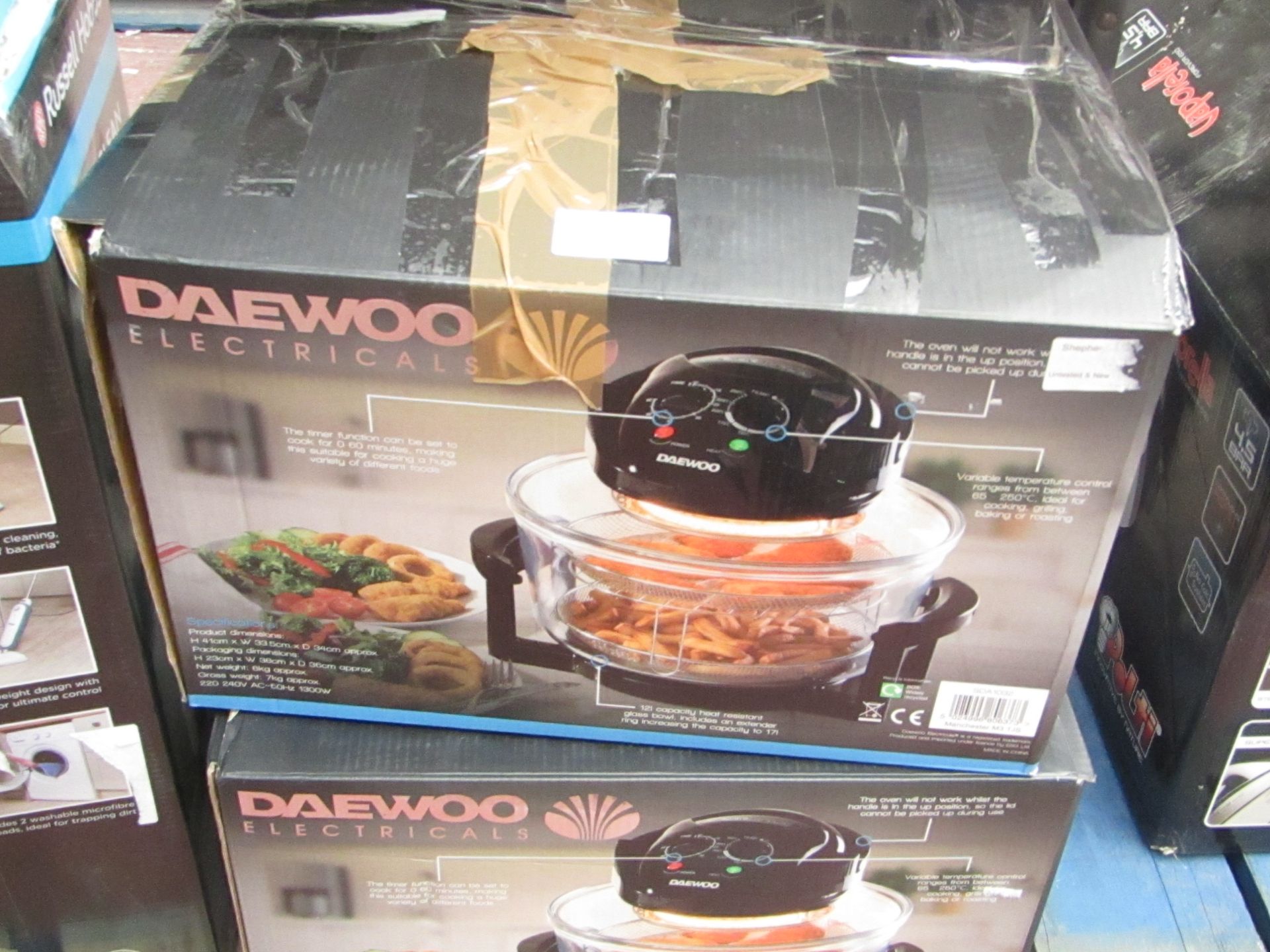 Daewoo Electricals halogen air fryer, tested working and boxed.