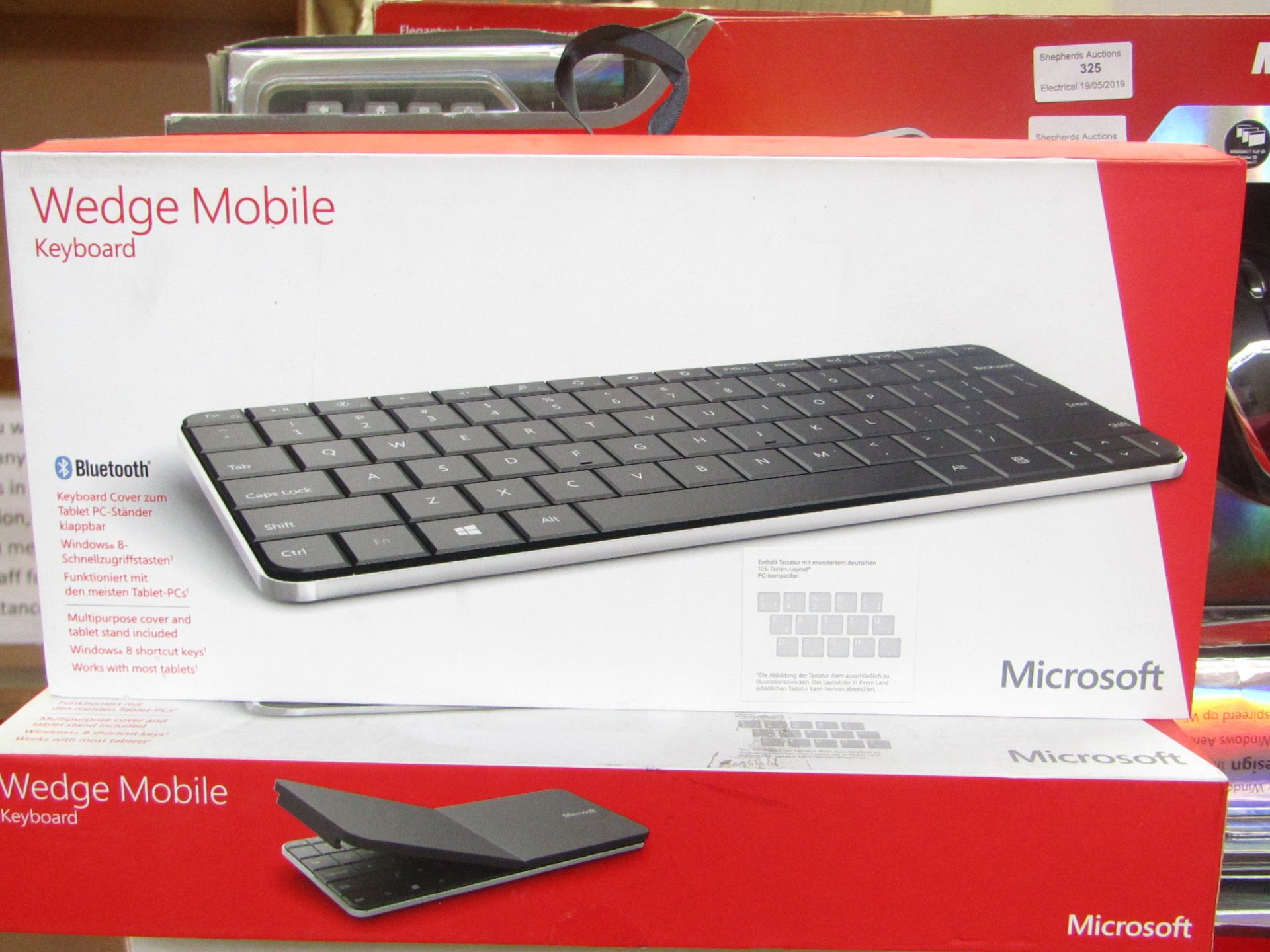 Microsoft wedge mobile keyboard, unused and boxed.