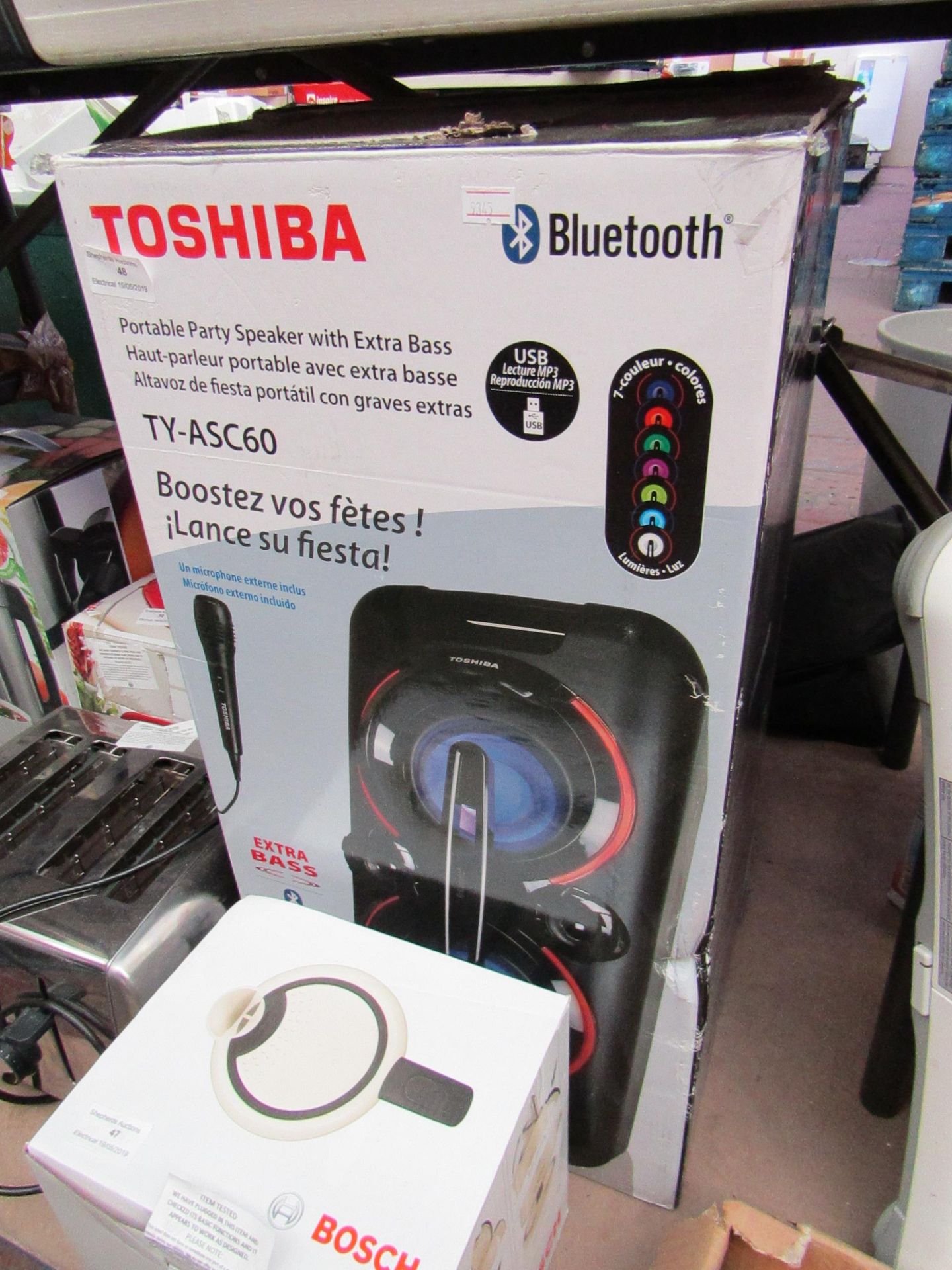 Toshiba TY-ASC60 Portable Party Speaker. Tested working & Boxed