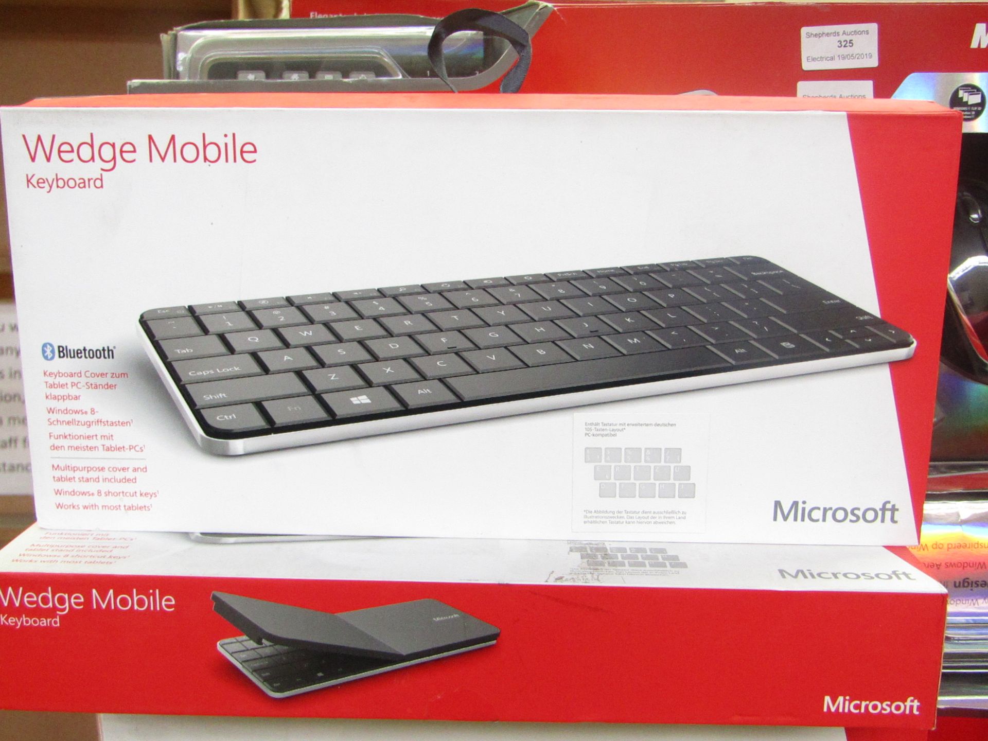 Microsoft wedge mobile keyboard, unused and boxed.