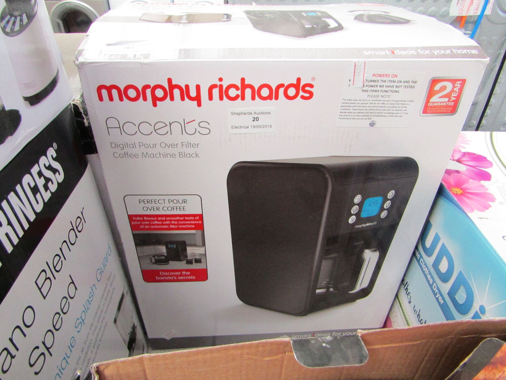 Morphy Richards Accents Coffee Machine, Powers On & Boxed