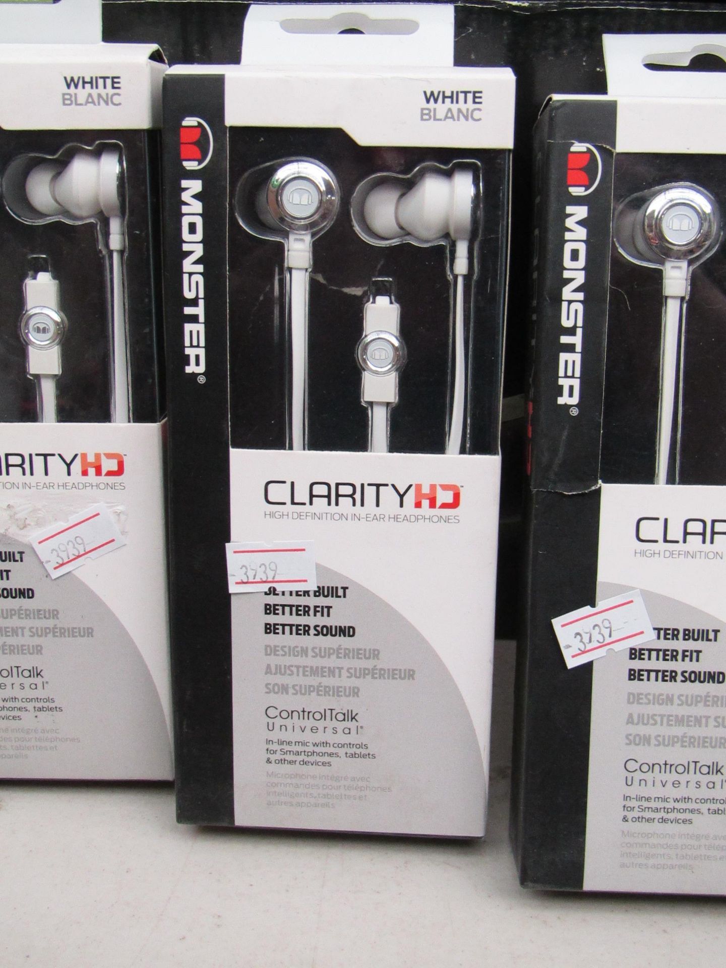 Clarity HD White Headphones. Boxed