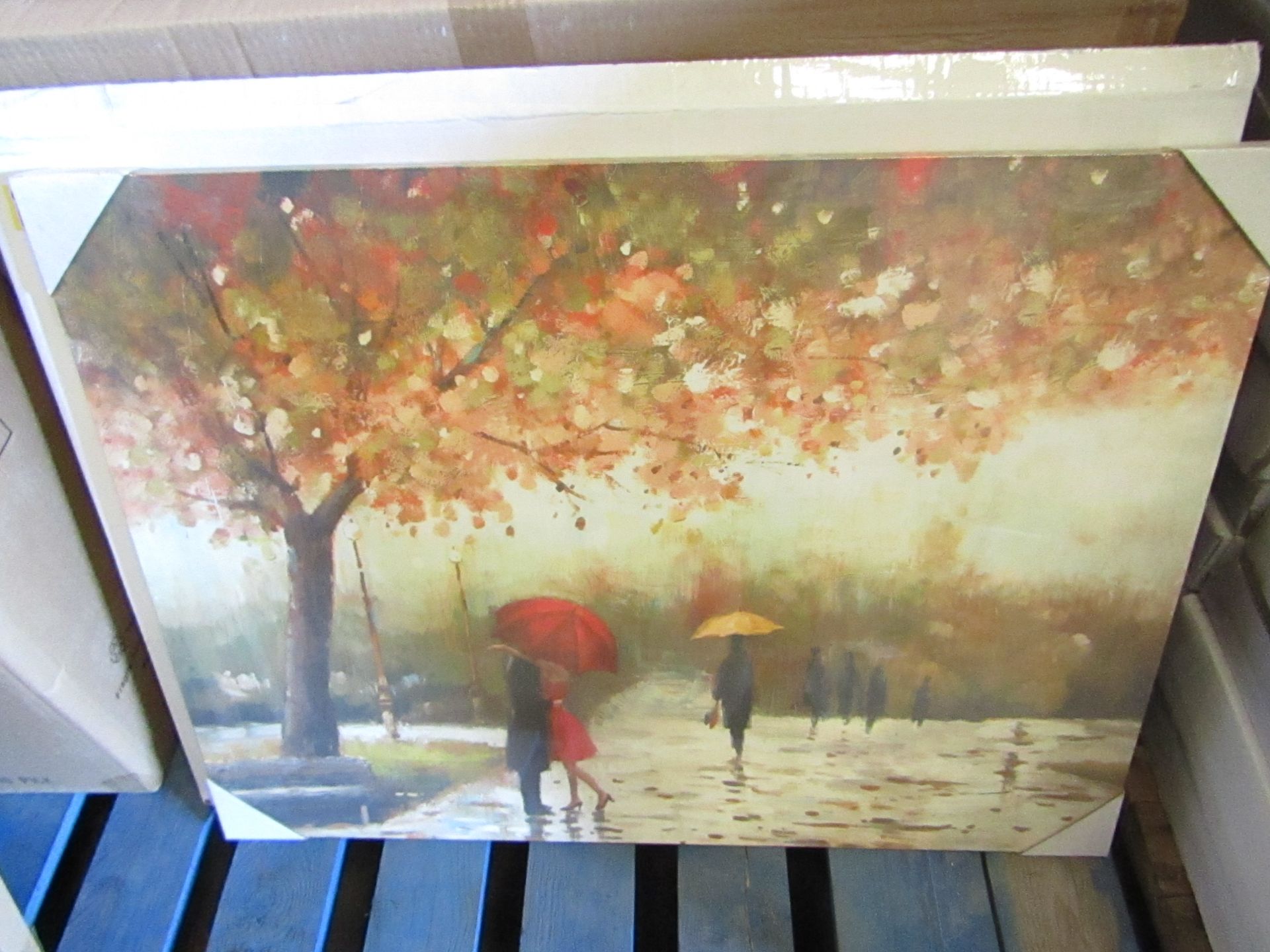1 x box of 6 "Rainy Days" Canvas Print The Collection by ARGOS size 77cmx 57cm new & packaged