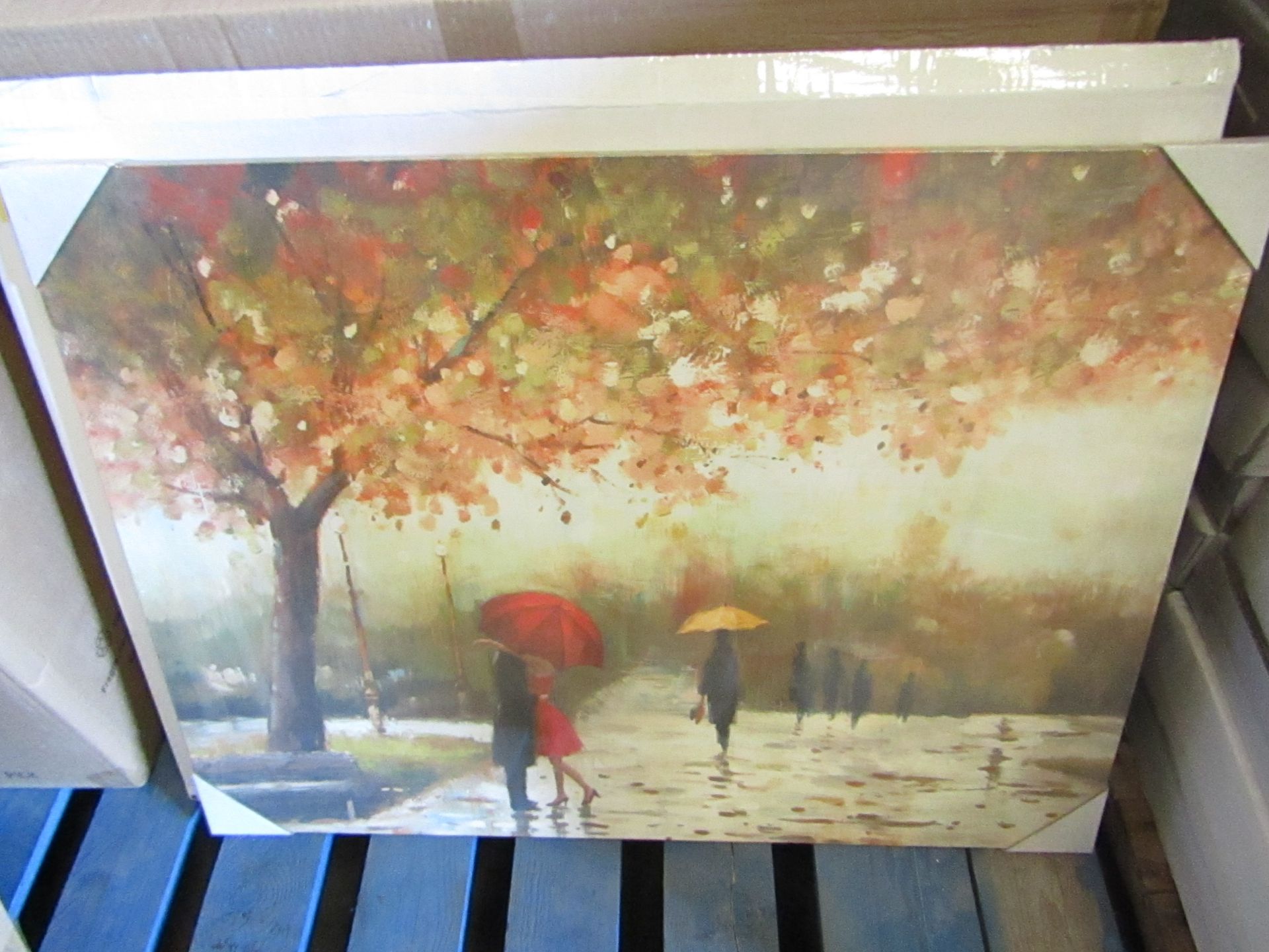 1 x box of 6 "Rainy Days" Canvas Print The Collection by ARGOS size 77cmx 57cm new & packaged