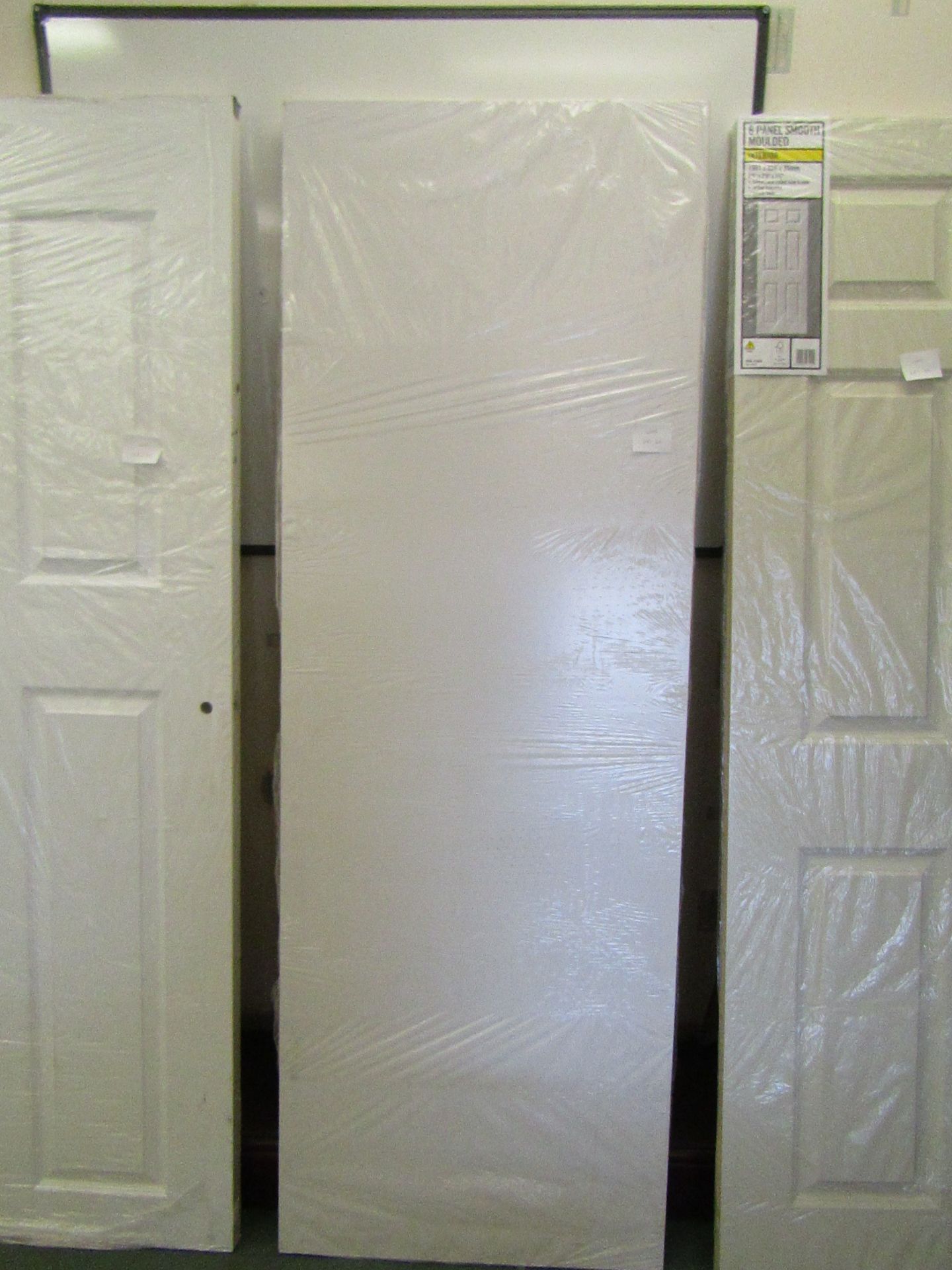 Prem Door white smooth 30 min (FD30) fire door 686mm wide, unused