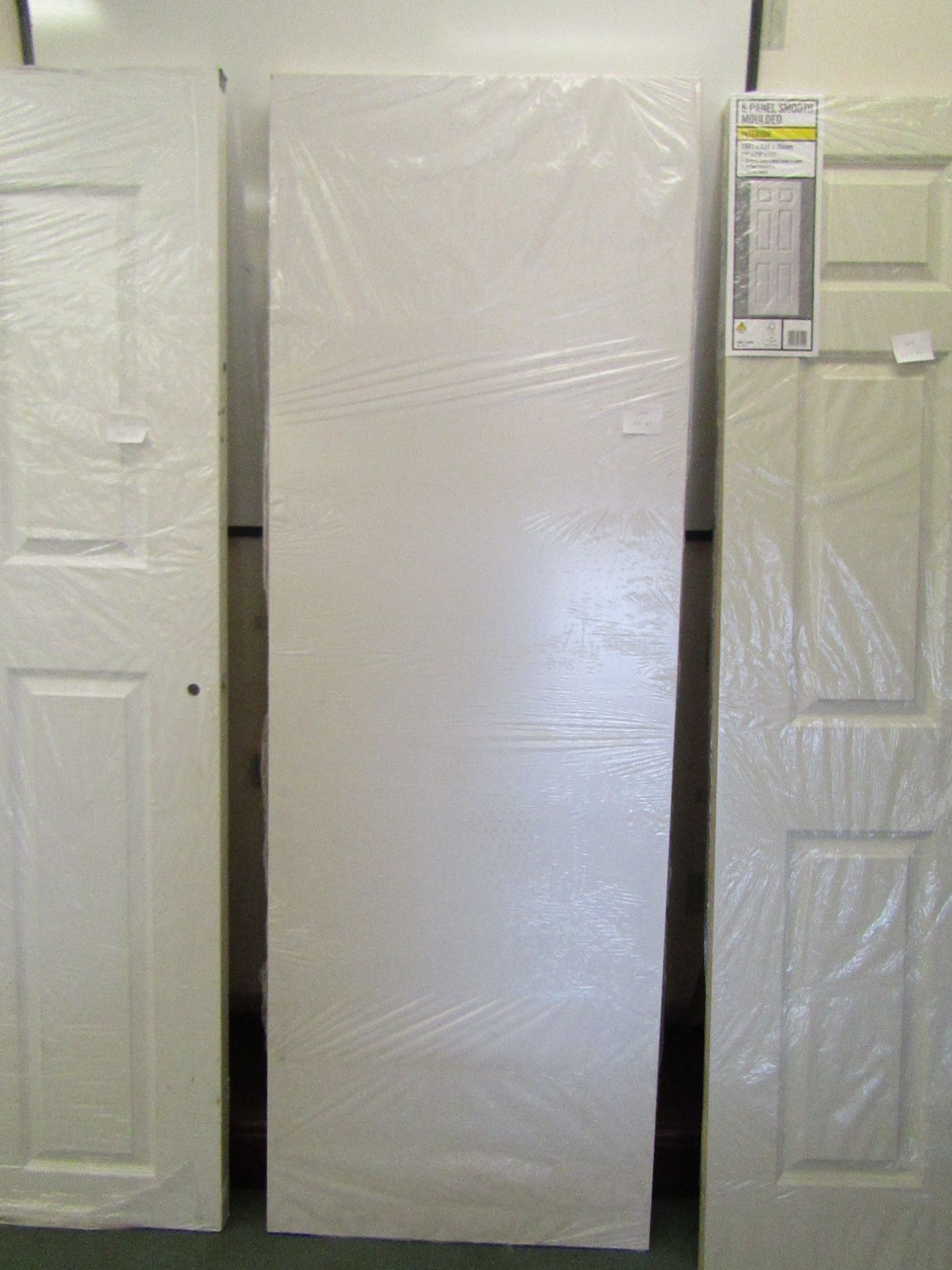 Prem Door white smooth 30 min (FD30) fire door 686mm wide, unused