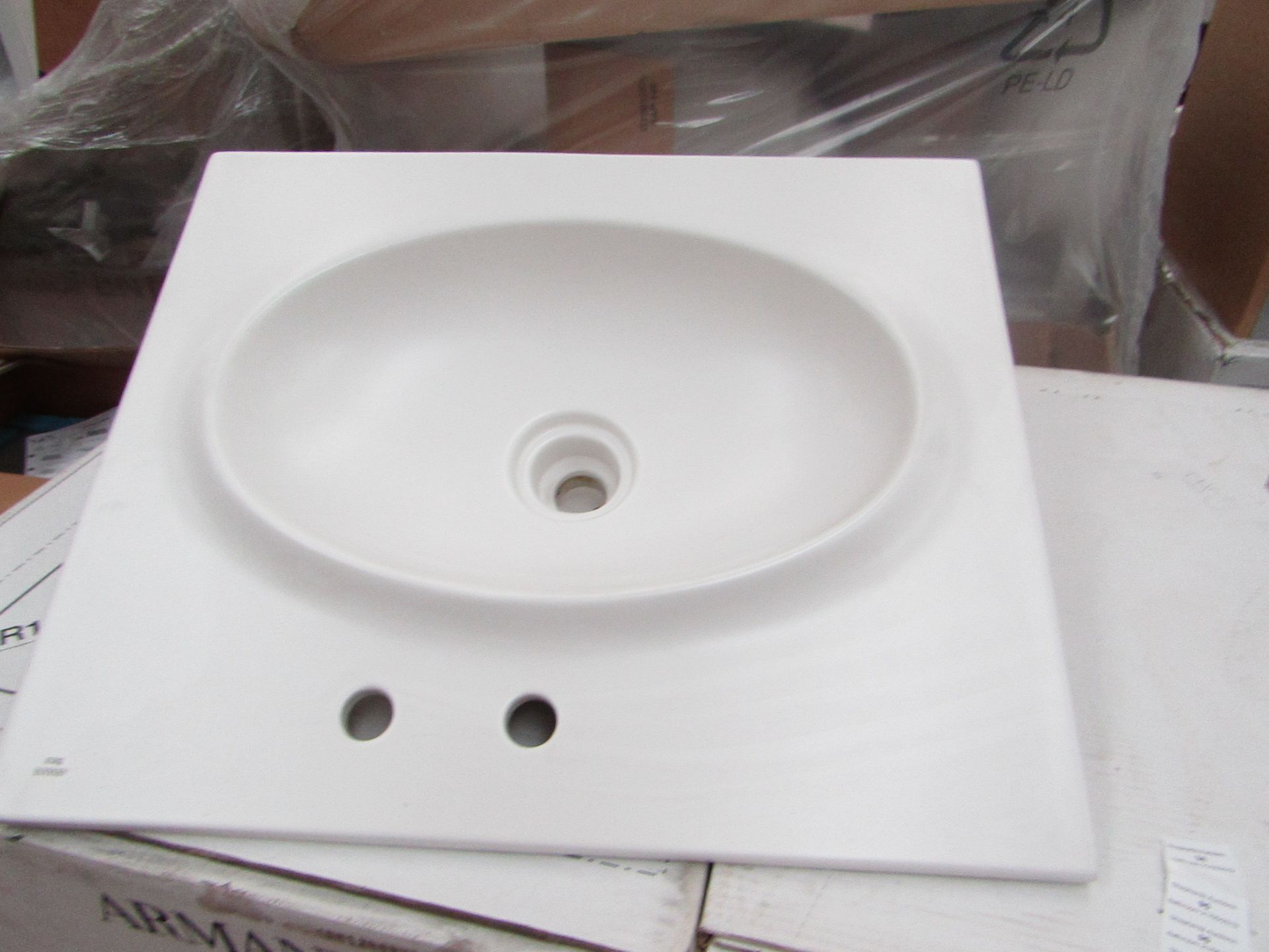 Armani Roca 650mm inset sink, unused with original box.