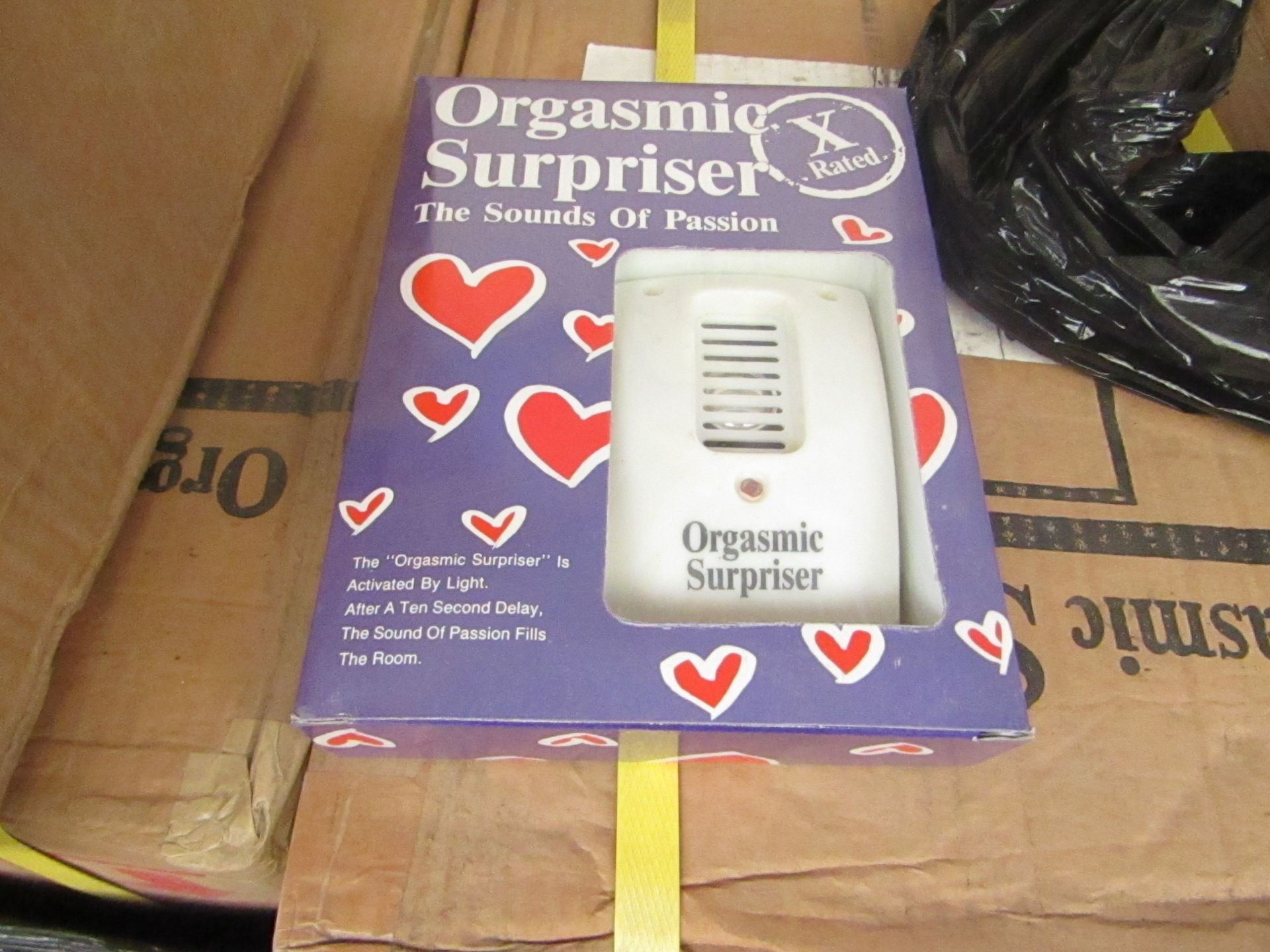 4x Boxes of 24 (48 in total) Orgasmic Supriser novelty noise making machine, unused in packaging