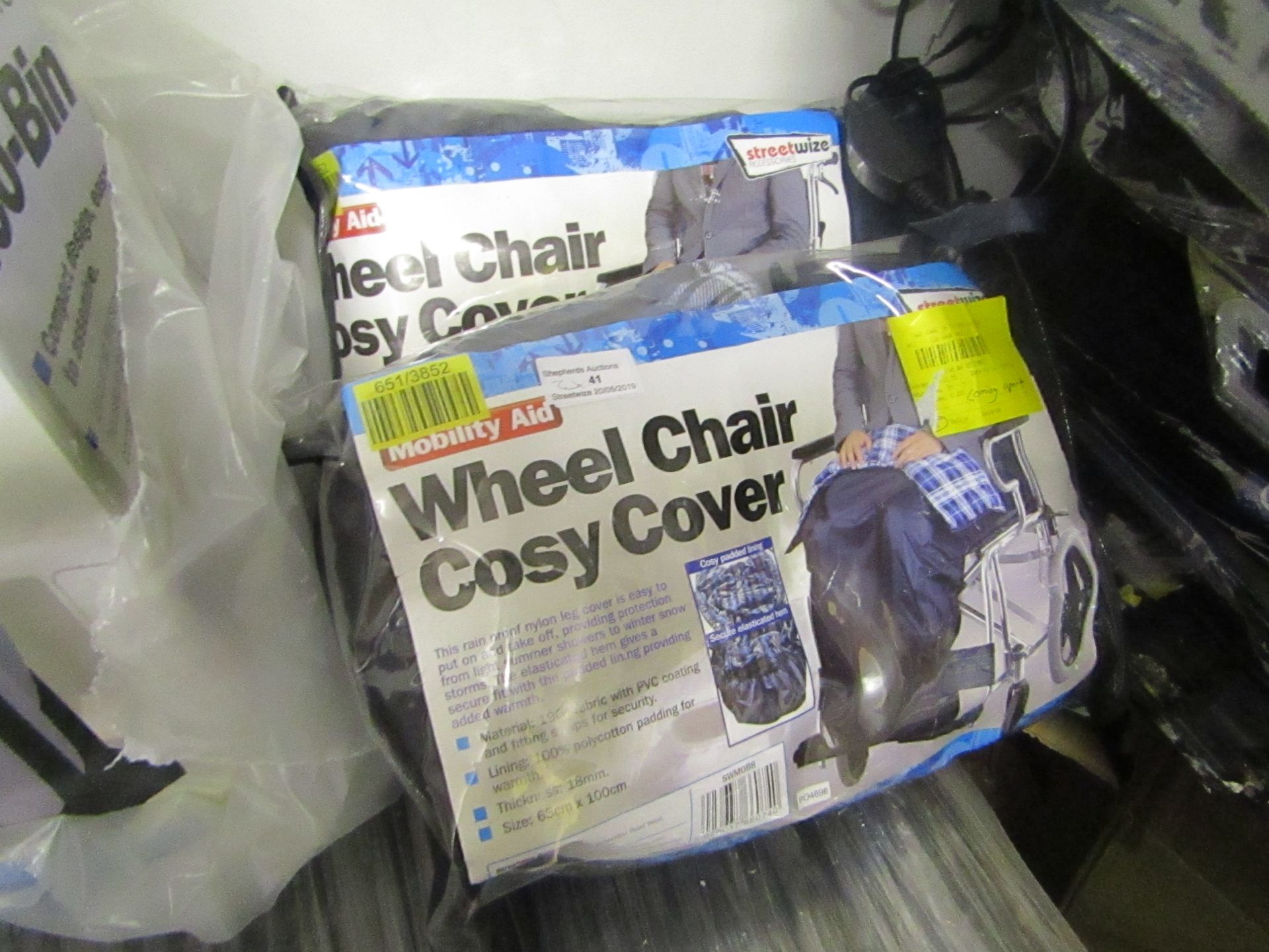 2x Streetwize wheel chair cosy cover, unchecked and packaged.