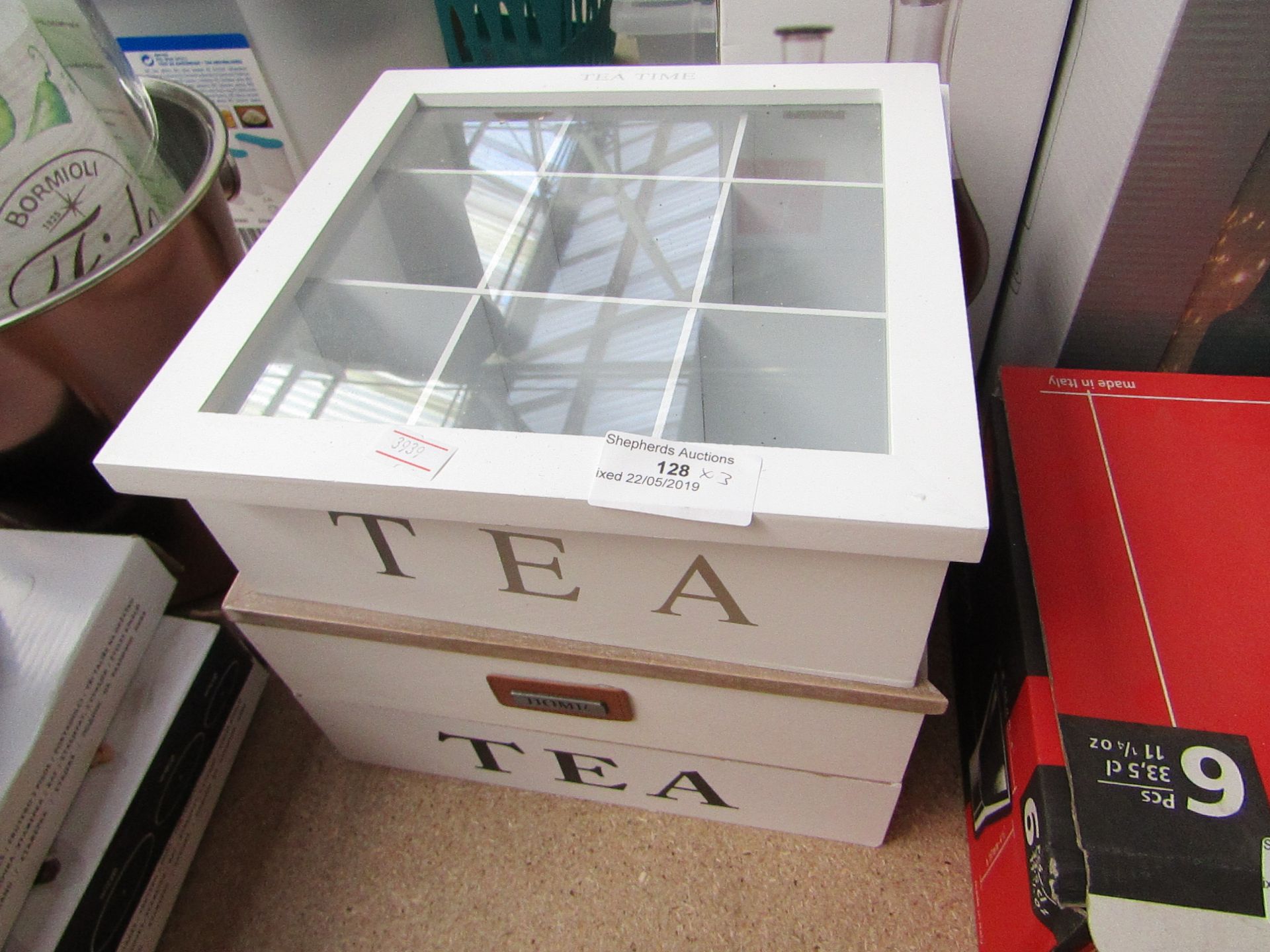 3x Tea Boes all with dmaged lids