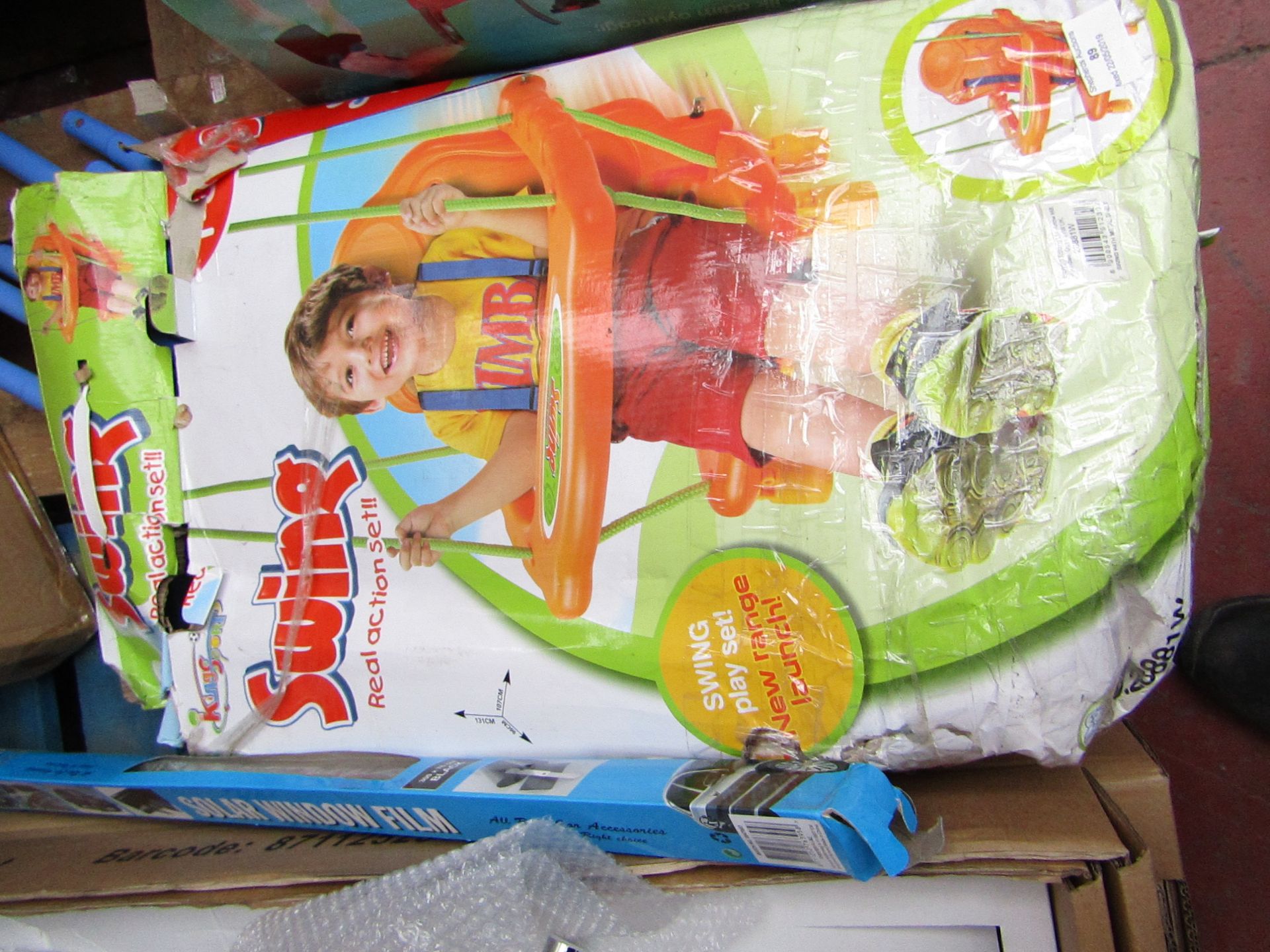 Metal Swing play set, boxed and uncehcked, the packaging is damaged