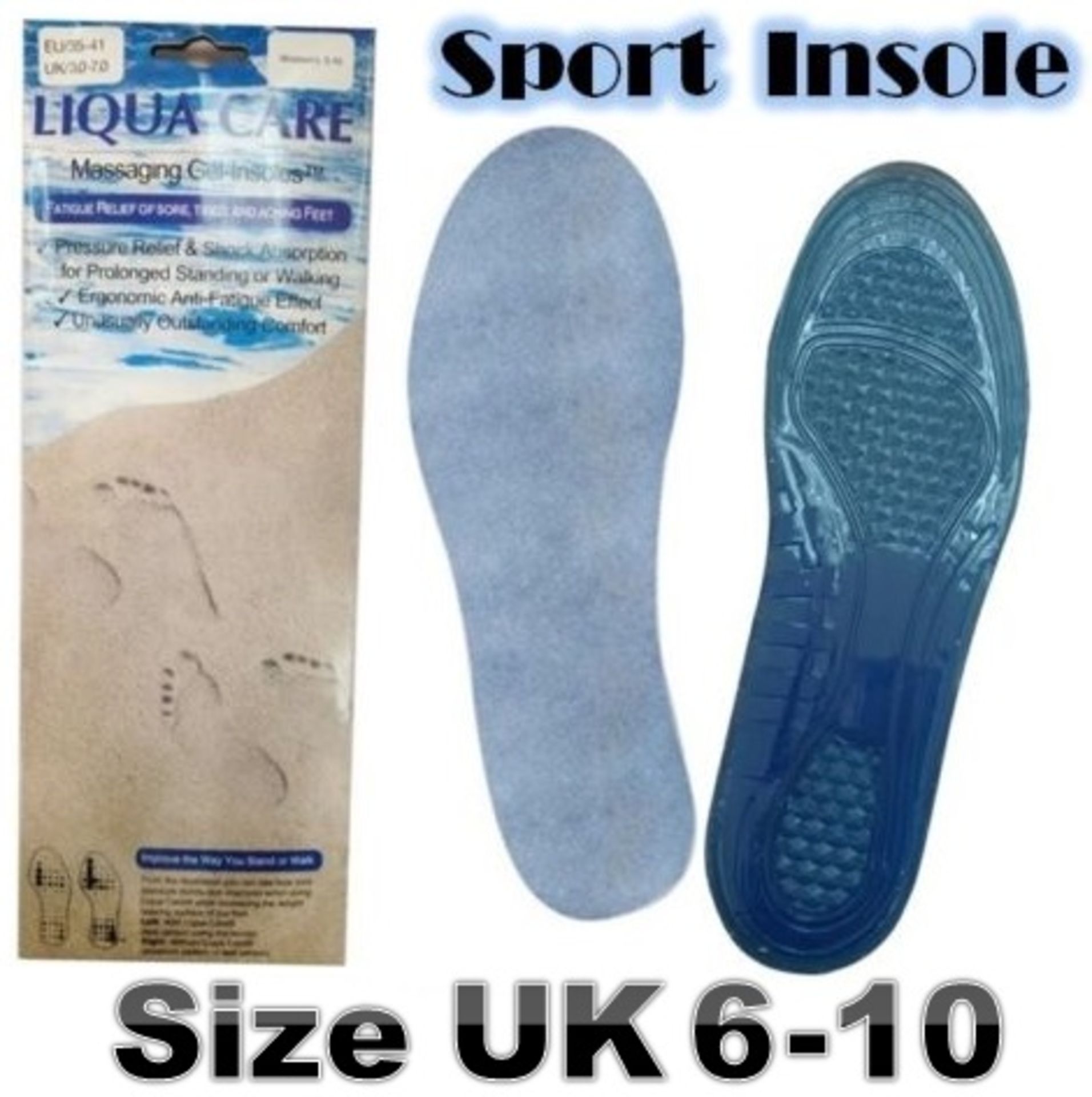 UK6 - UK10 size Men's Everyday Gel Insoles - Help Reduce Excessive Pressure of your Feet - Shock