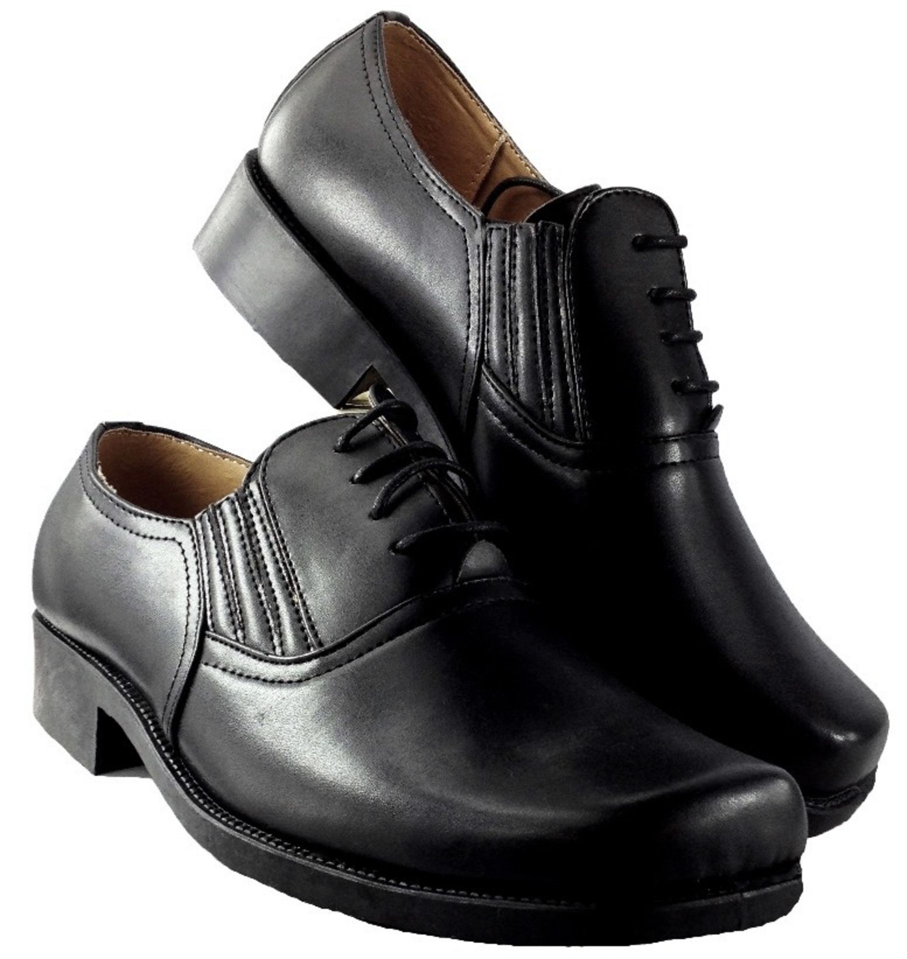UK 8 Size (EU42) Men's Lace-up Shoes - Smart & Stylish Chisel Toe Design in Matt Black Colour -