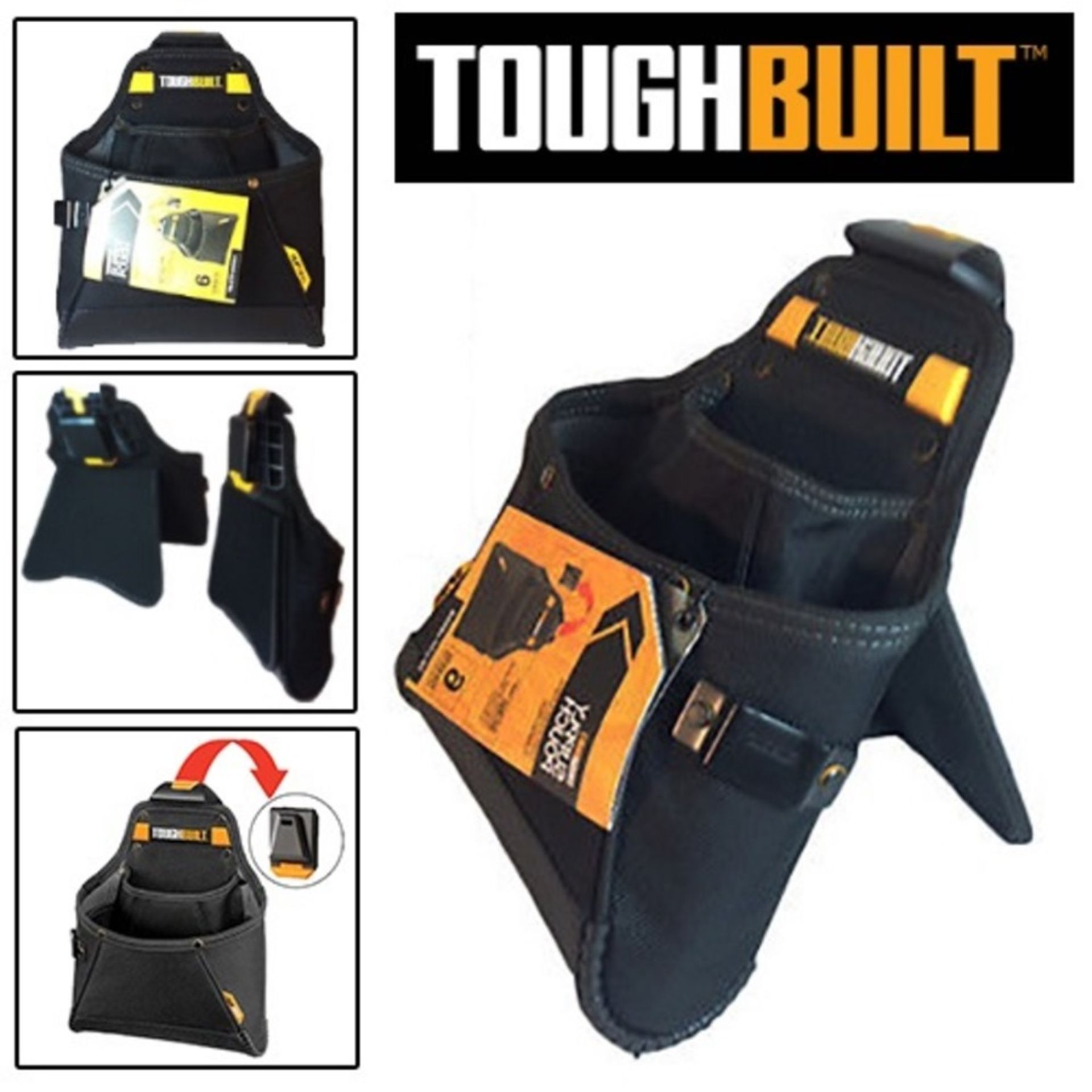 TOUGHBUILT - Heavy Duty - 6 Pocket Supply Pouch with Clip On / Off Belt System for Builders