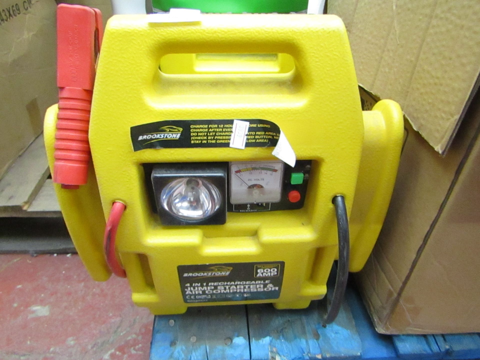 brookstone, jumpstart and air compressor, unboxed and untested