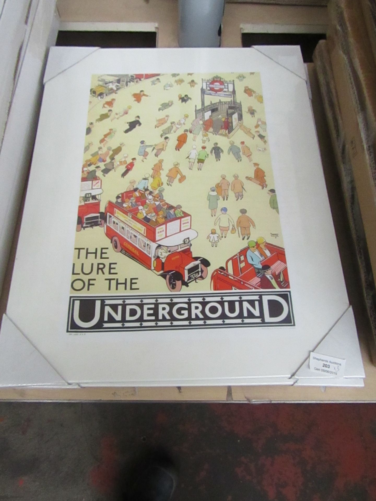 3 x "The Lure of The Underground" Prints 40cm x 50cm new & packaged