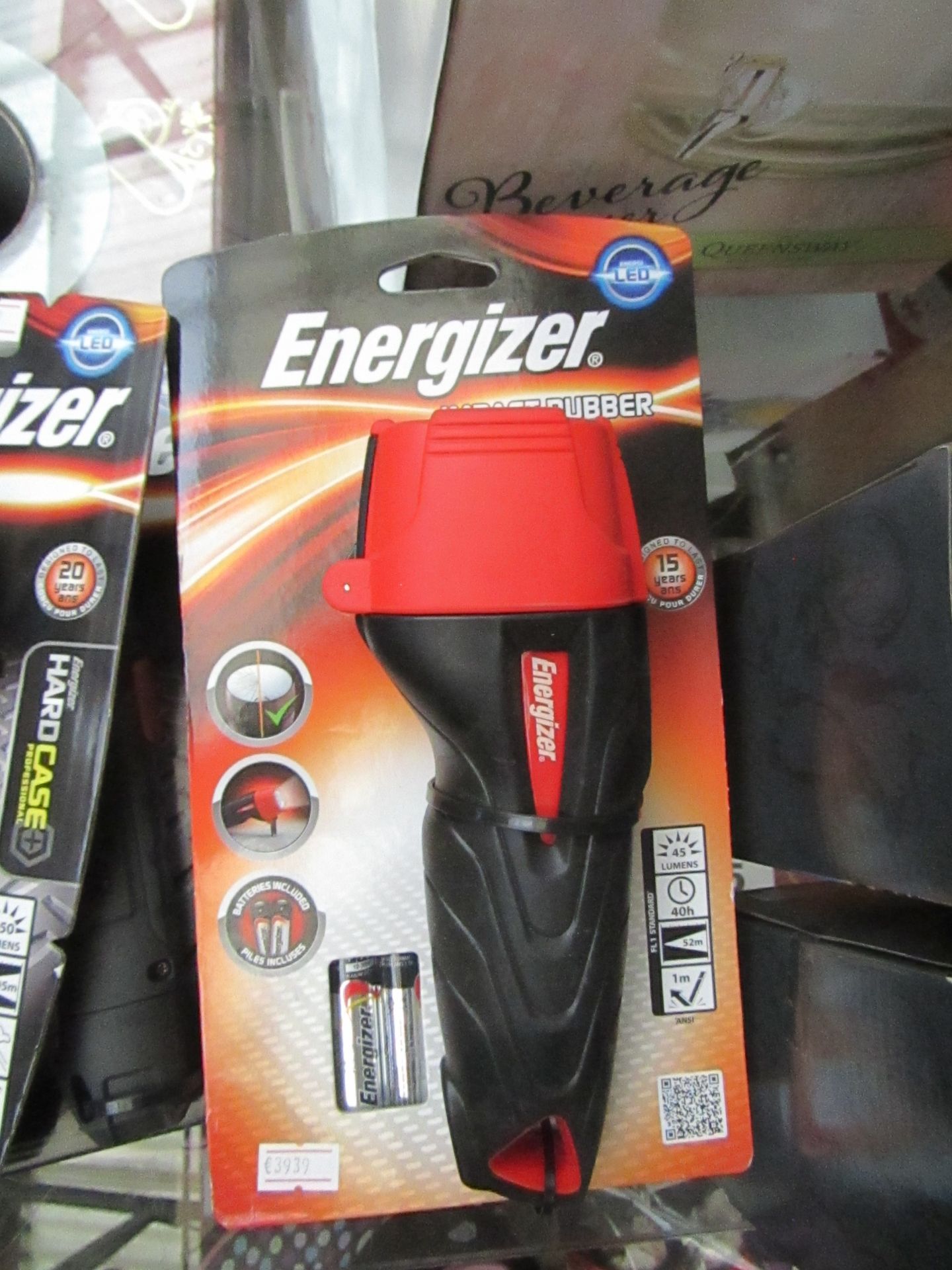 Energizer Impact Rubber professional LED torch, new in packaging