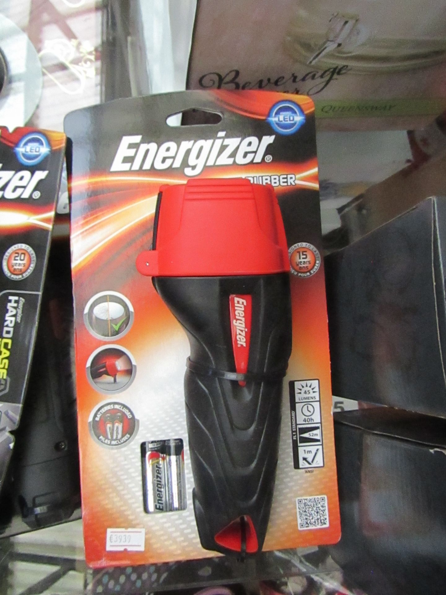 Energizer Impact Rubber professional LED torch, new in packaging