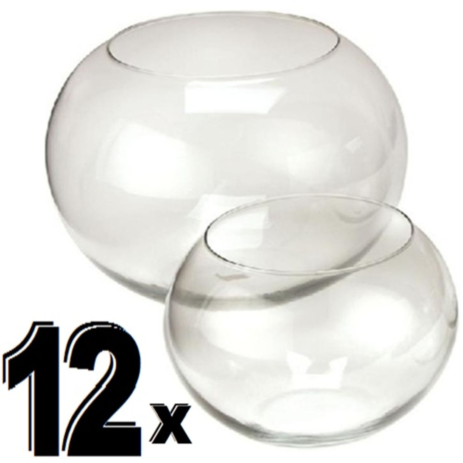 12 x 8" Large Clear Glass Bowls - Table Centerpiece for Wedding Party Anniversary Birthday