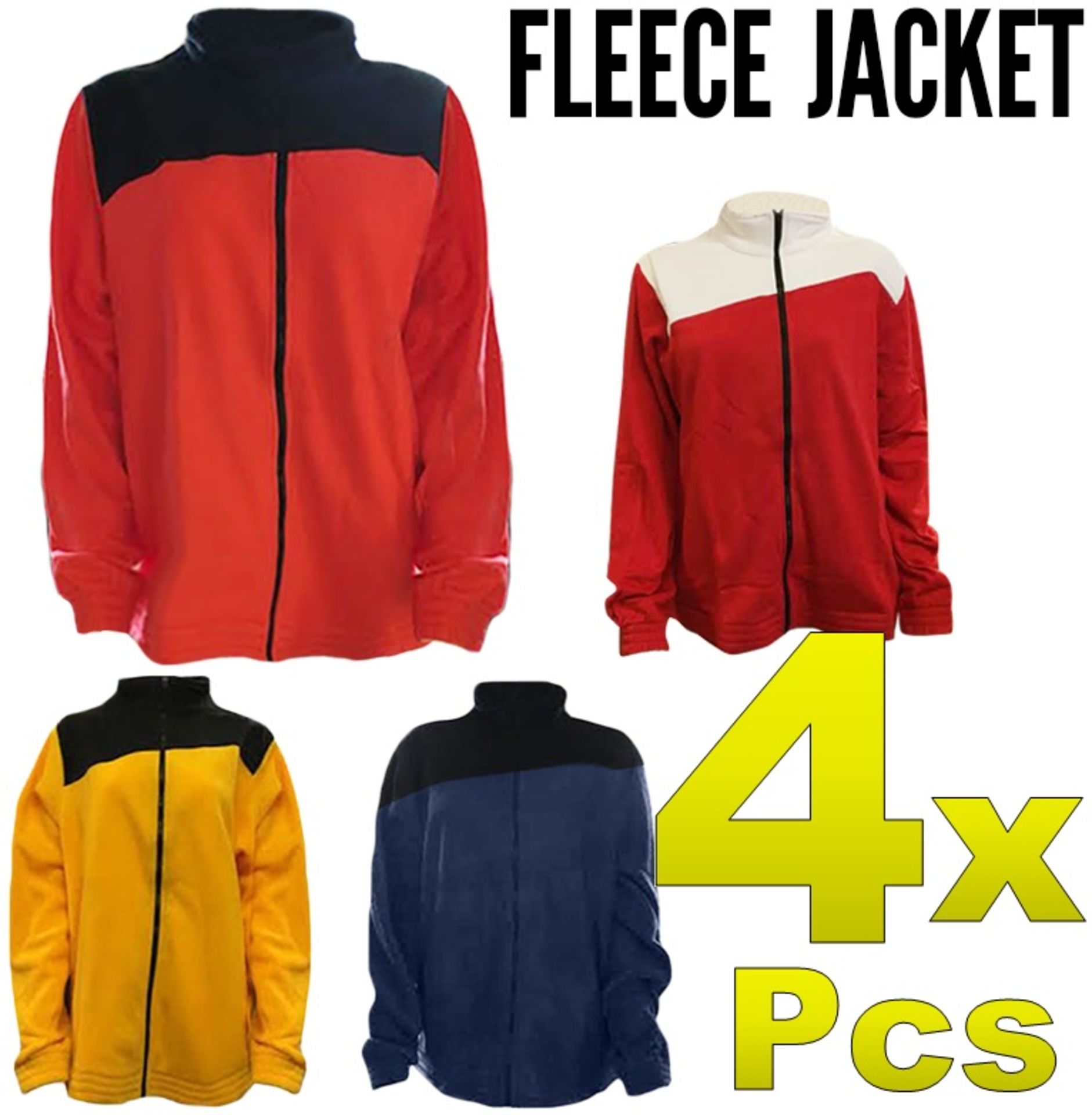 4x Fleece Jacket with Zip Closure and Large Pockets suitable for Hiking Camping Summer Holiday -