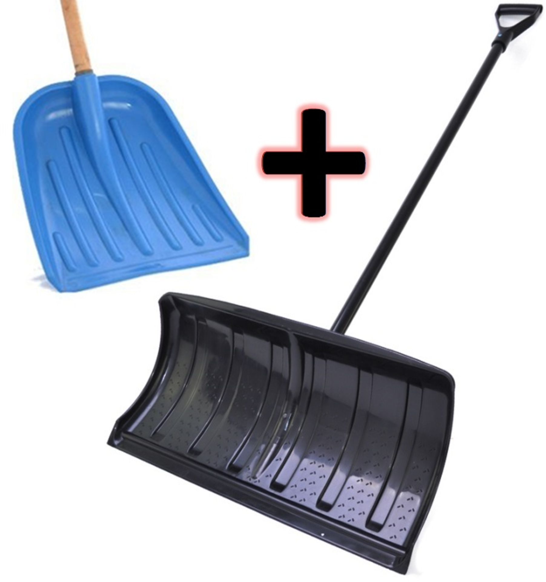2x pcs Shovels - Spade Scoop + Wide Plough to Clear Driveway in Minutes ( JUST KEEP PUSHING AWAY ) -