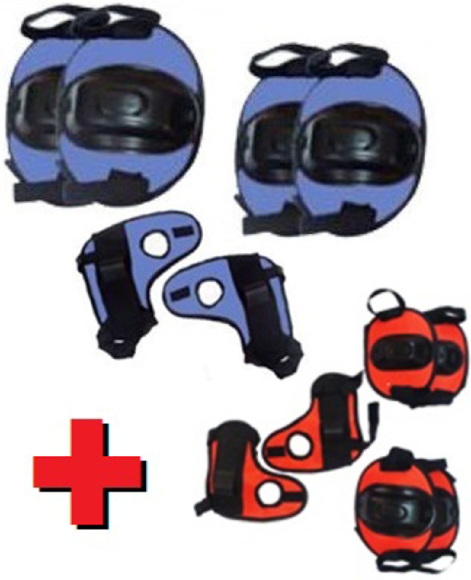 7 pcs Set - Kids Helmet, Knee, Elbow and Wrist Protection Pads in Happy Dog Design for Children's