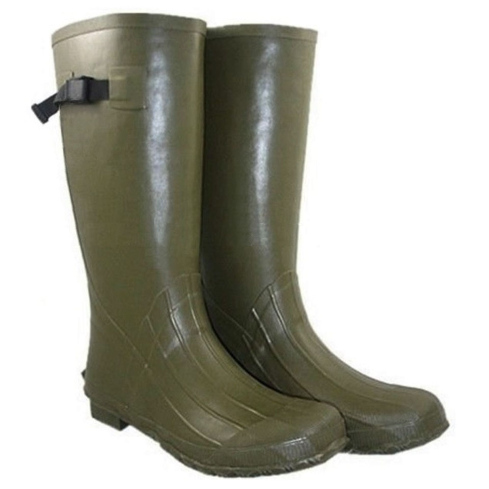 Size UK 7 Men's Plain Khaki Colour Rubber Wellies Fishing Hunting Festival Rain Wellington Boots