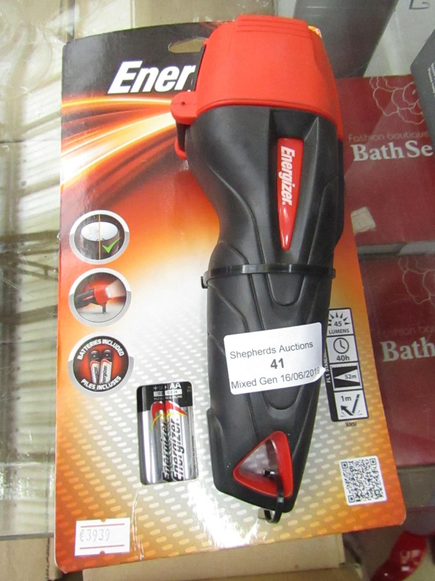 Energizer Impact Rubber professional LED torch, new in packaging