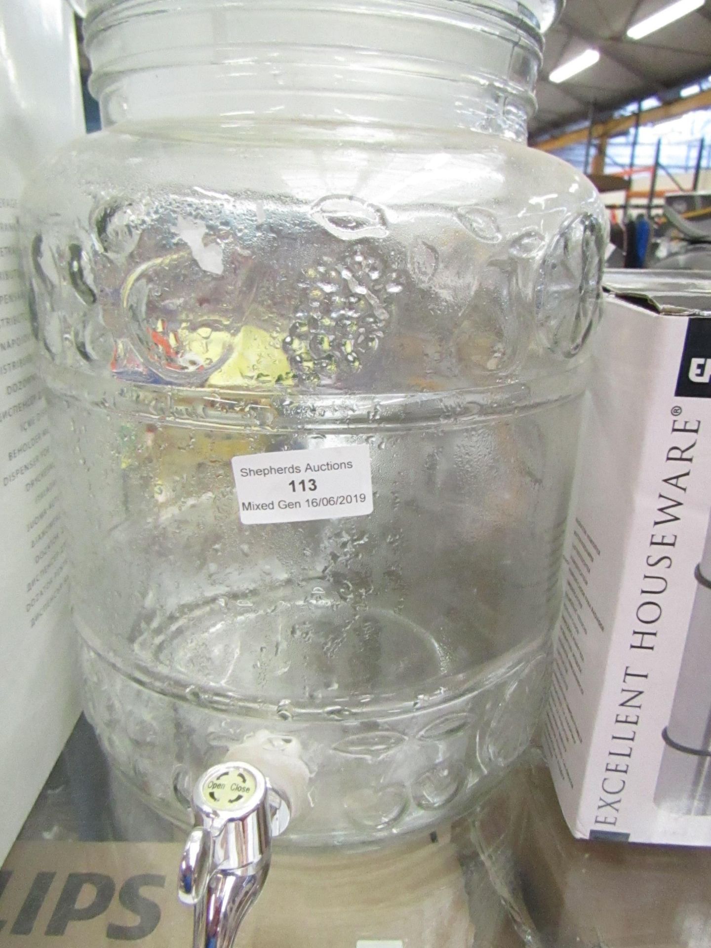 Large Glass Beverage Jar with tap